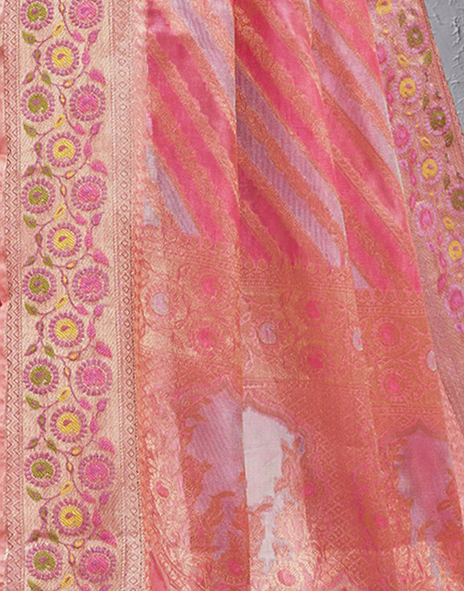 Pink Silk Woven Banarasi Saree
