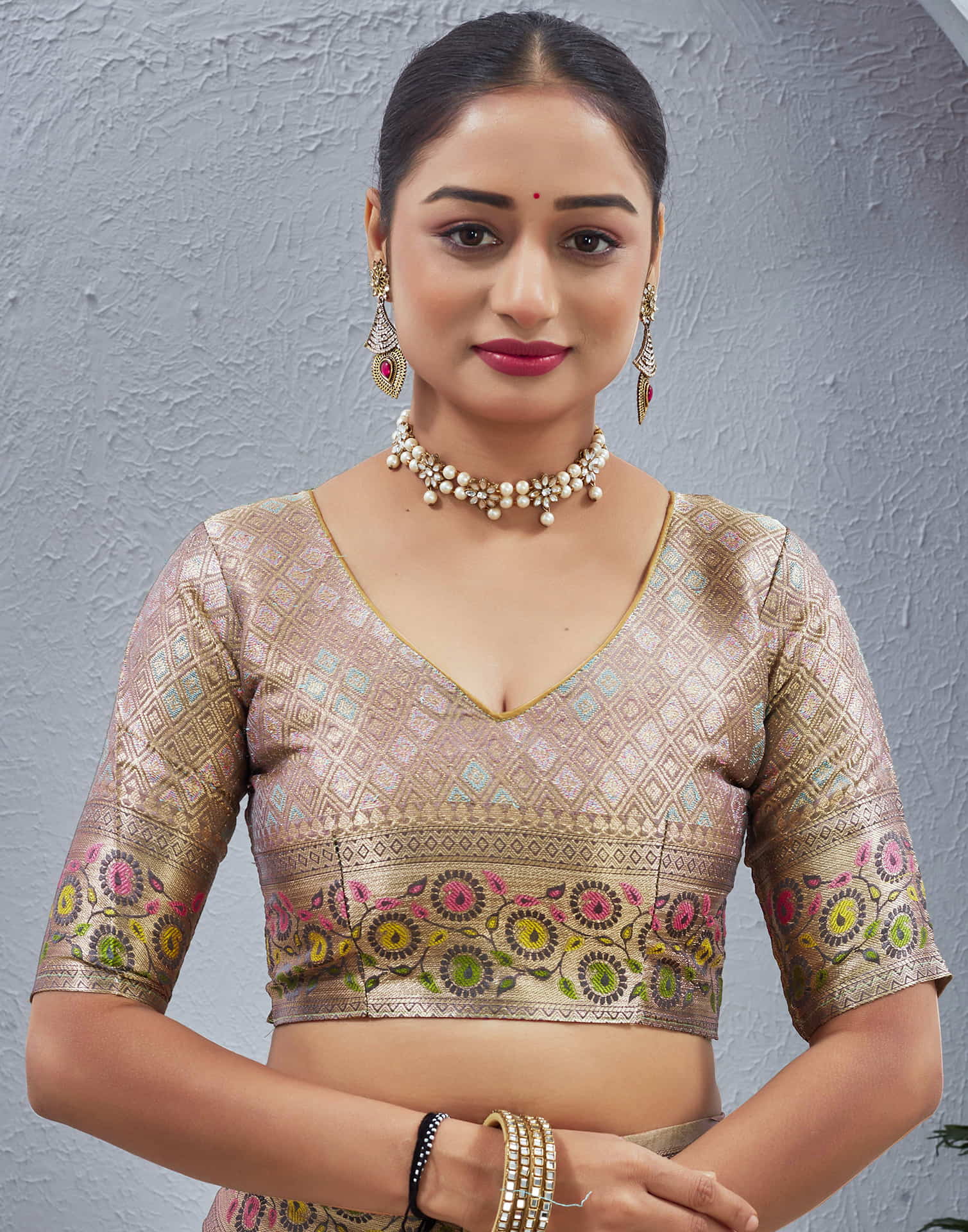 Grey Silk Woven Banarasi Saree