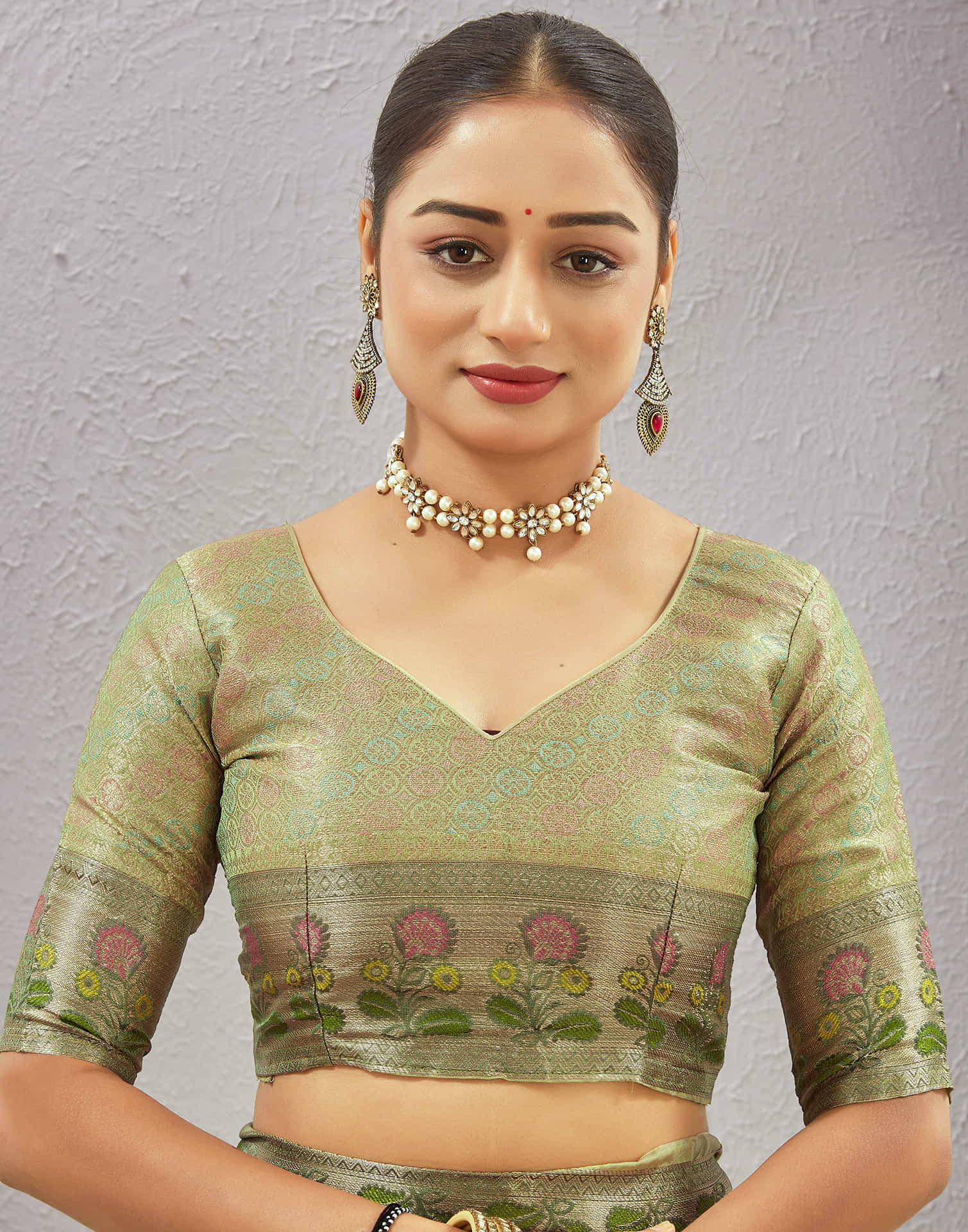 Pista Green Silk Woven Banarasi Saree