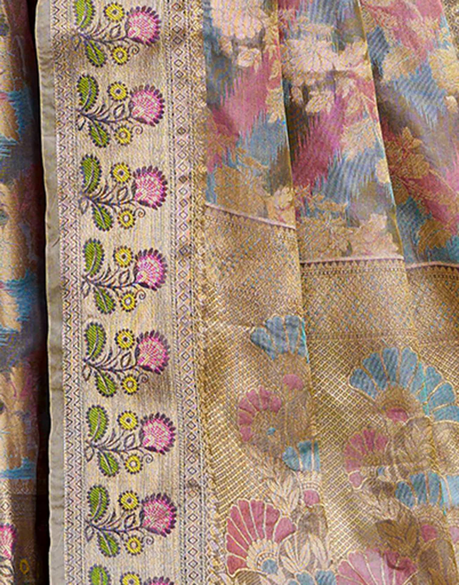 Grey Silk Woven Banarasi Saree