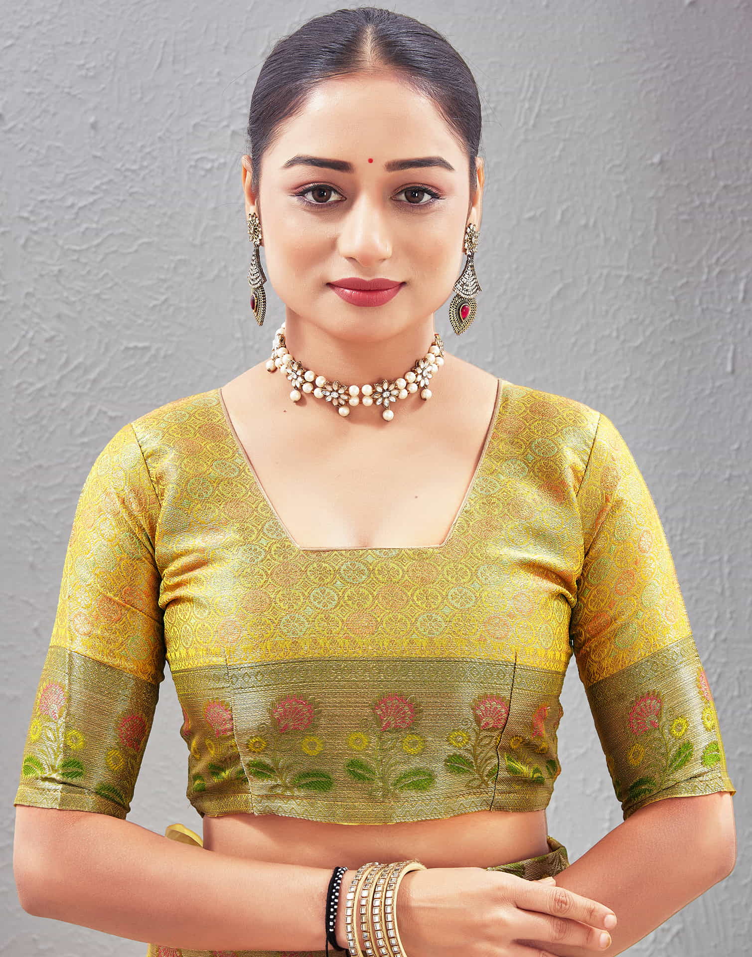 Yellow Silk Woven Banarasi Saree
