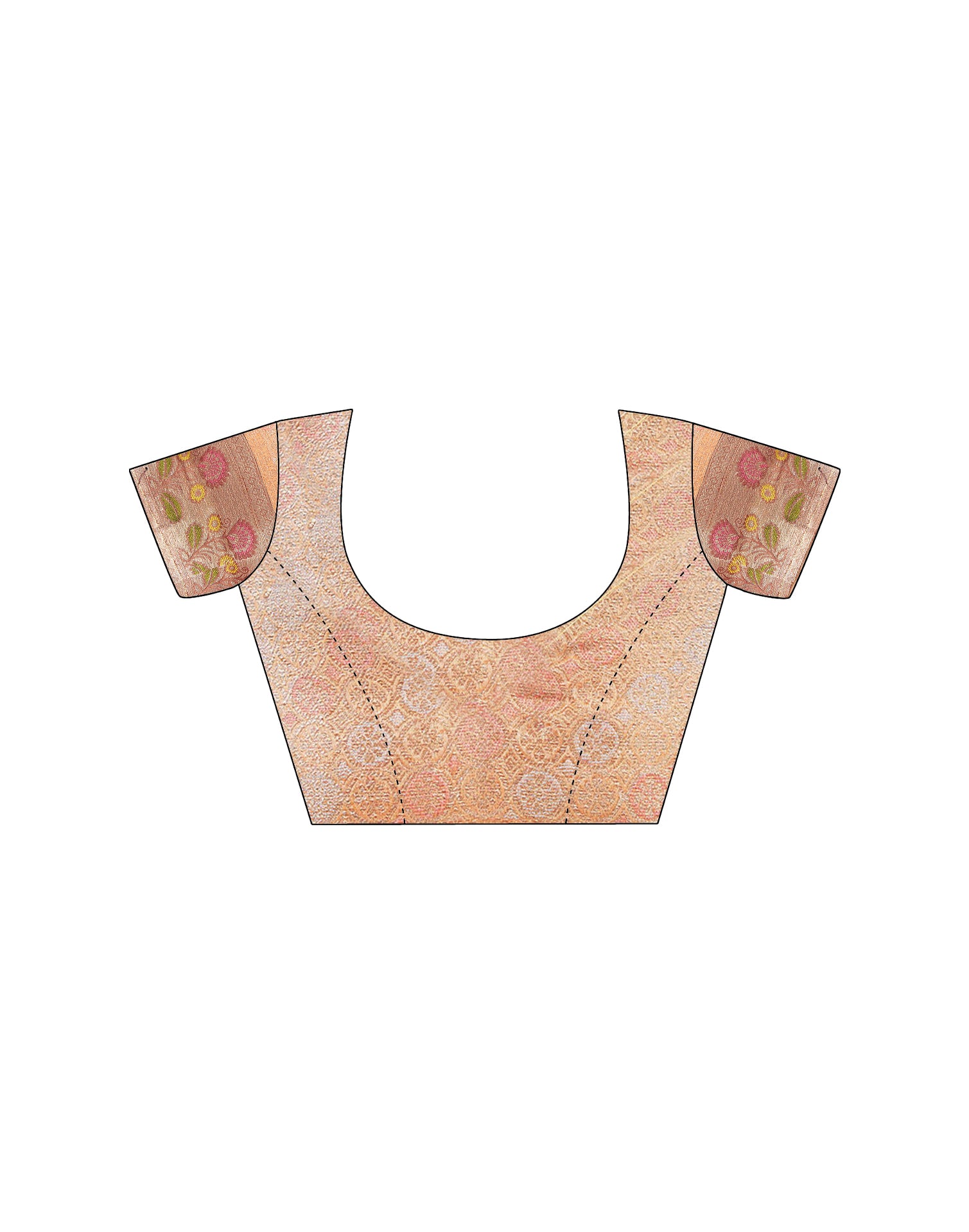 Peach Silk Woven Banarasi Saree