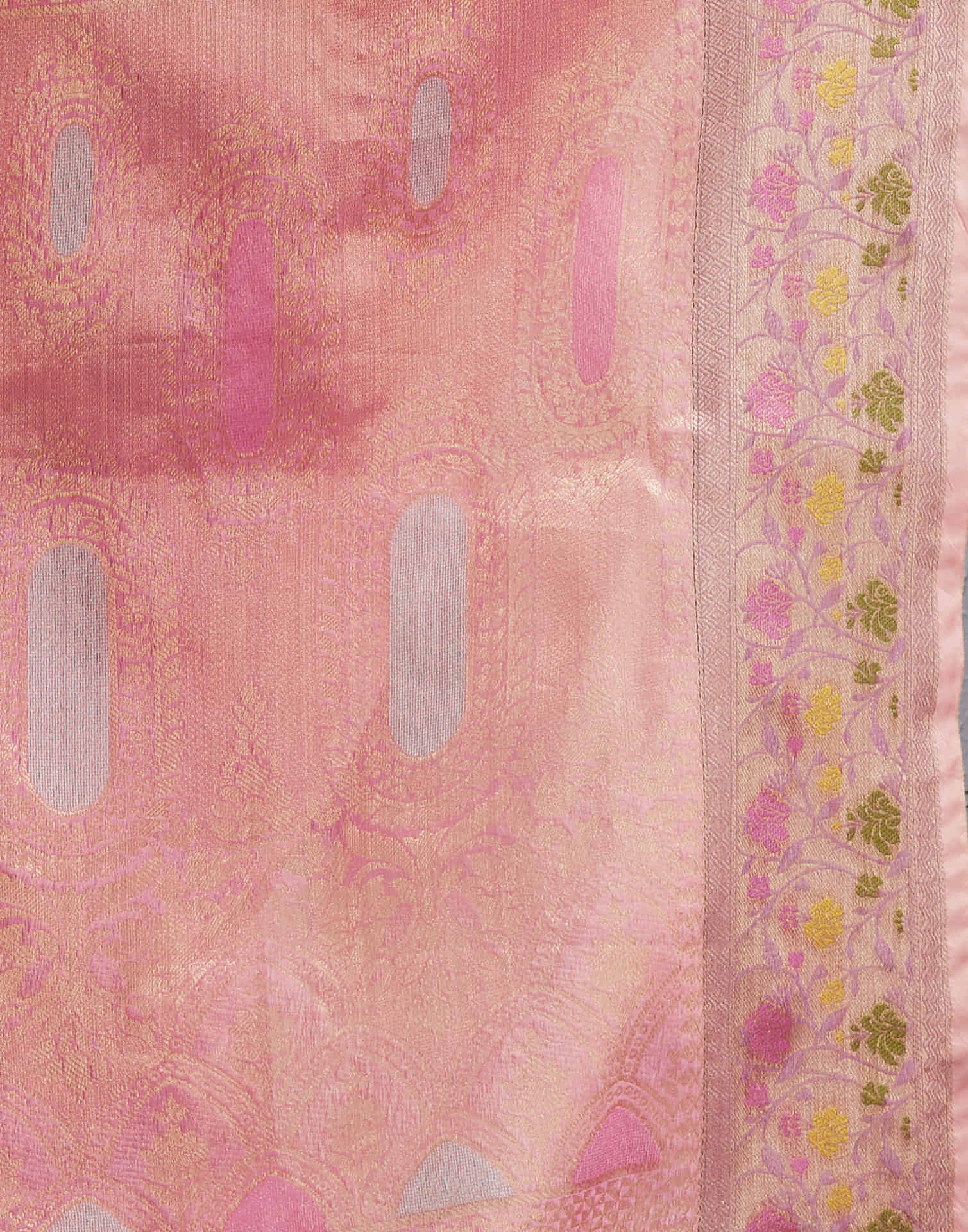 Pink Silk Woven Banarasi Saree