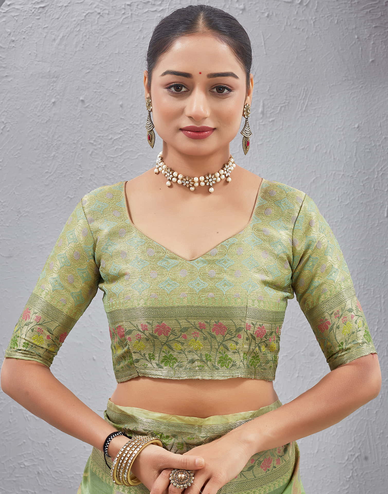 Pista Green Silk Woven Banarasi Saree