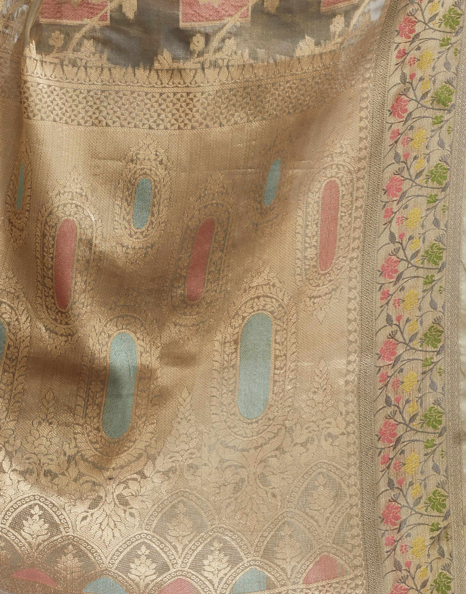 Grey Silk Woven Banarasi Saree
