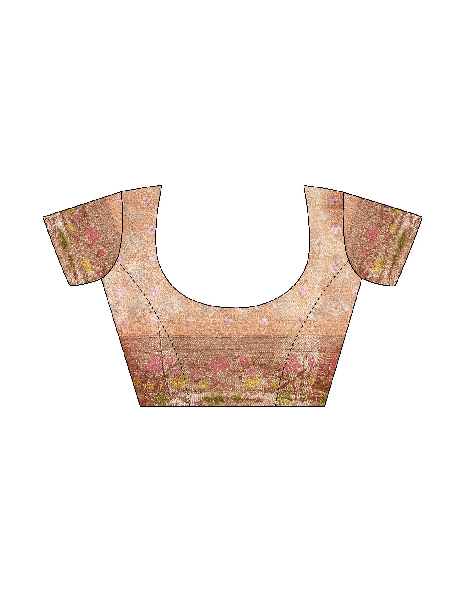 Peach Silk Woven Banarasi Saree