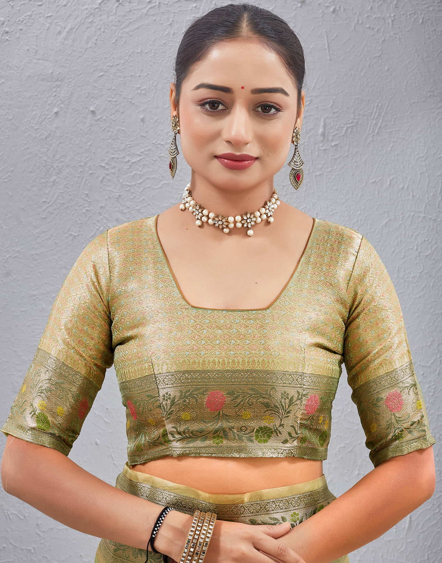 Pista Green Silk Woven Banarasi Saree
