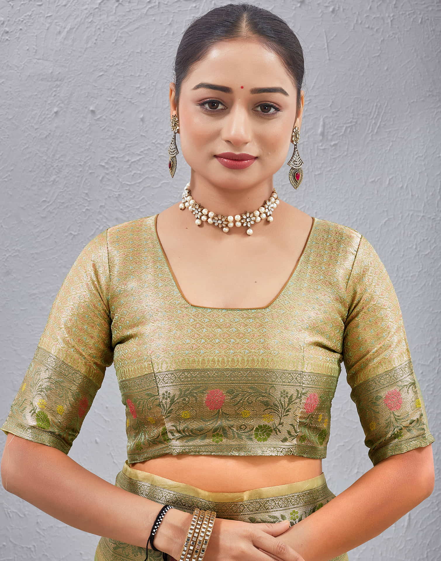 Pista Green Silk Woven Banarasi Saree