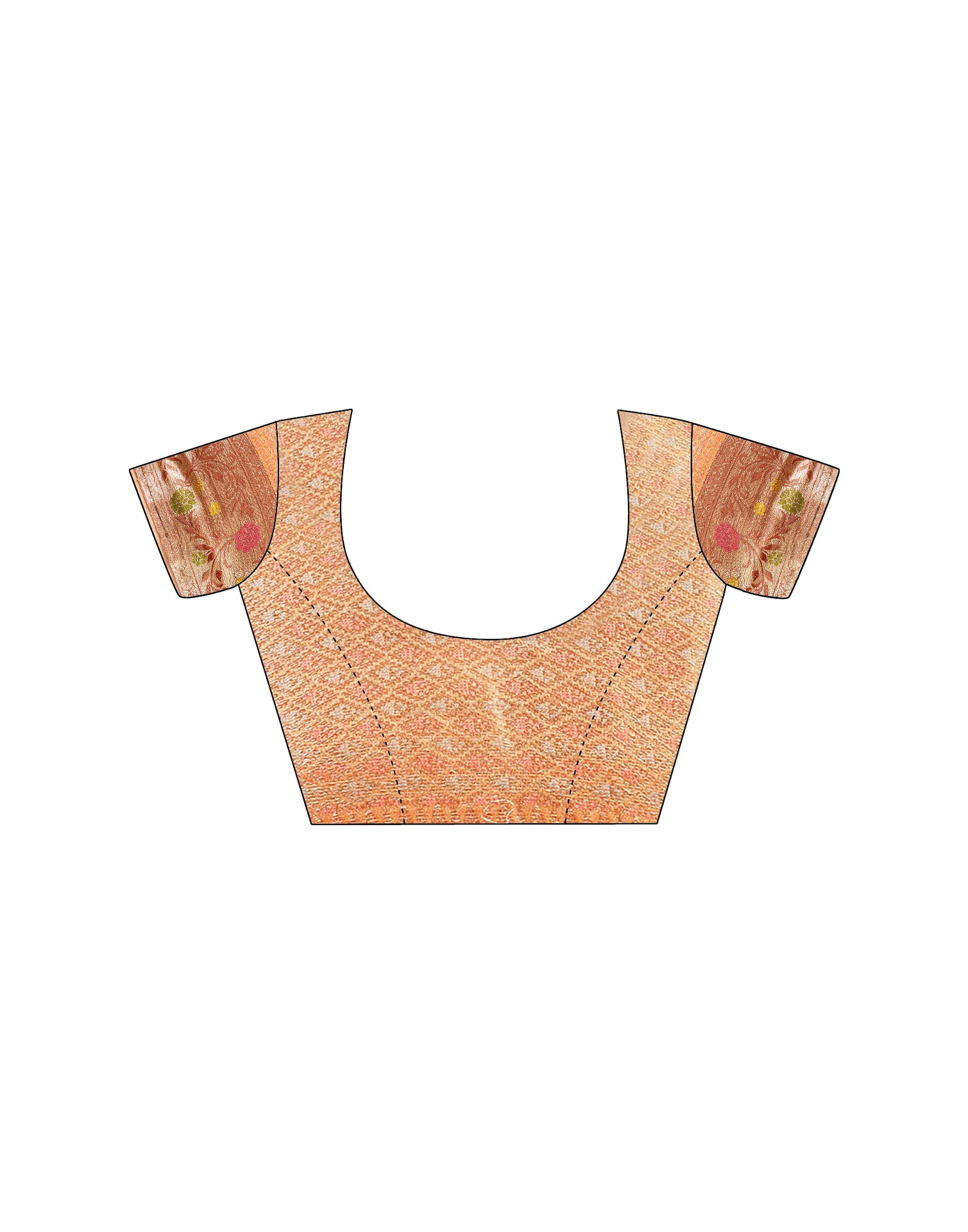 Peach Silk Woven Banarasi Saree