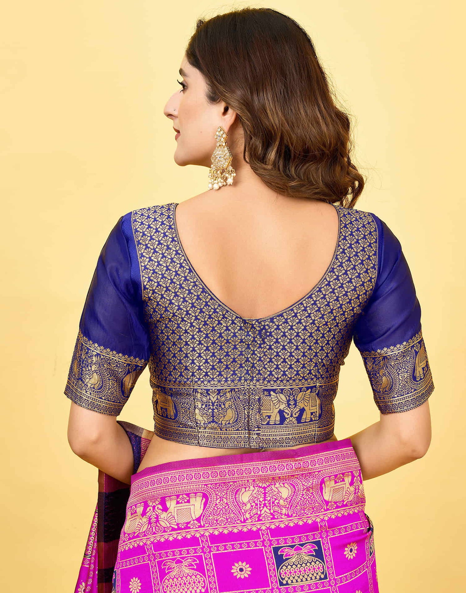 Magenta Silk Woven Patola Saree