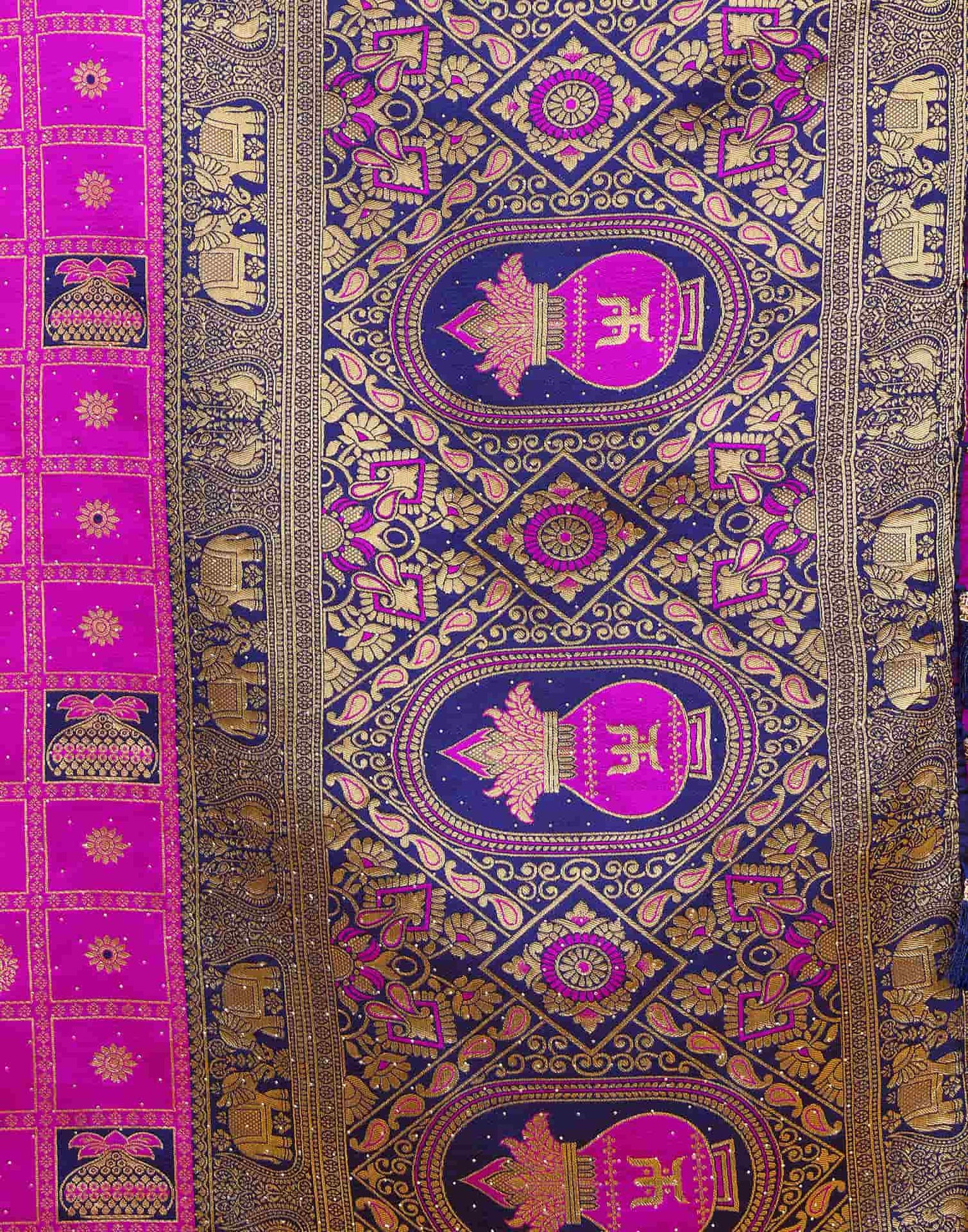 Magenta Silk Woven Patola Saree