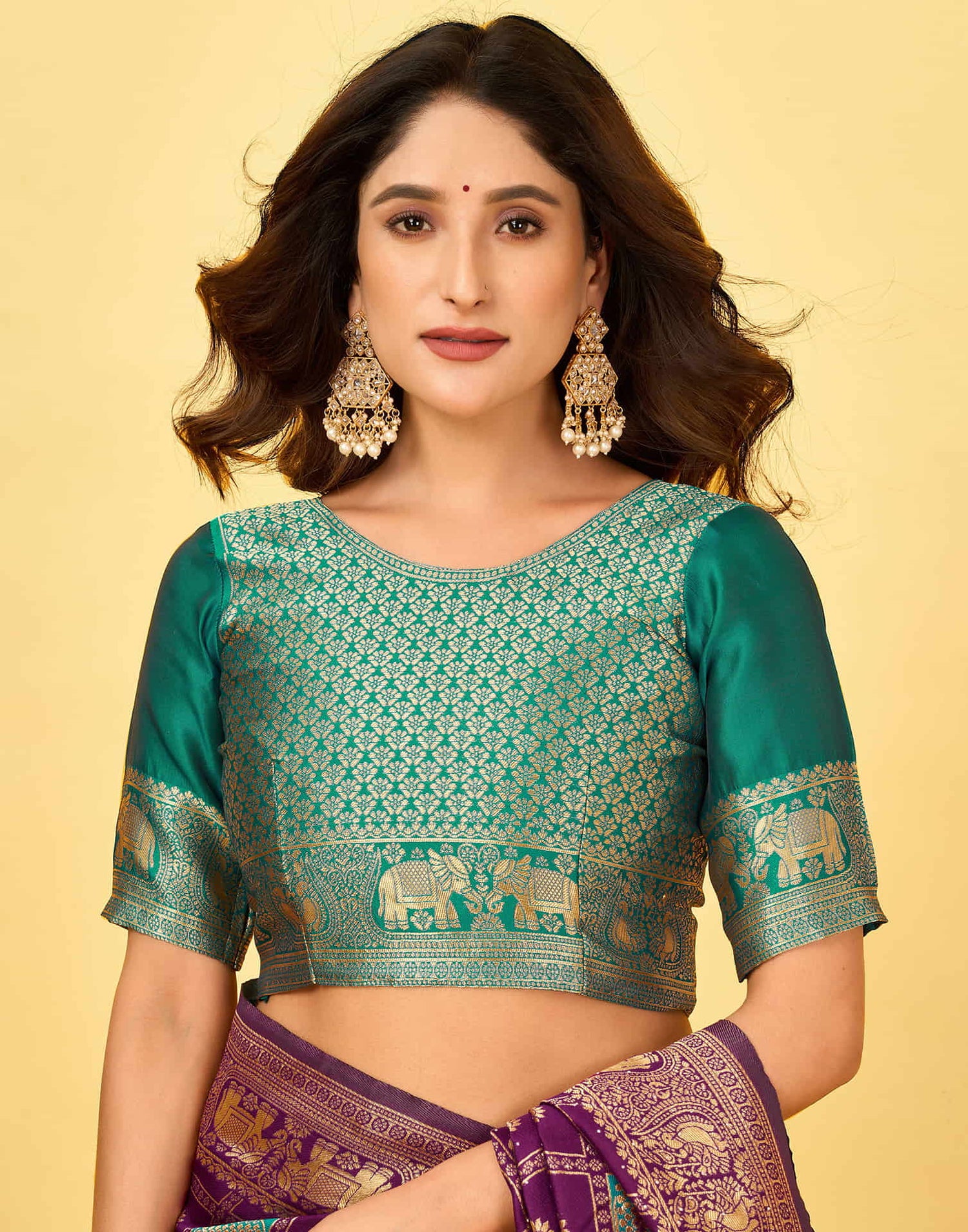 Dark Purple Silk Woven Patola Saree