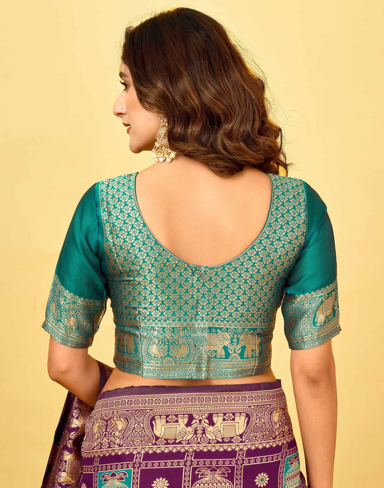 Dark Purple Silk Woven Patola Saree