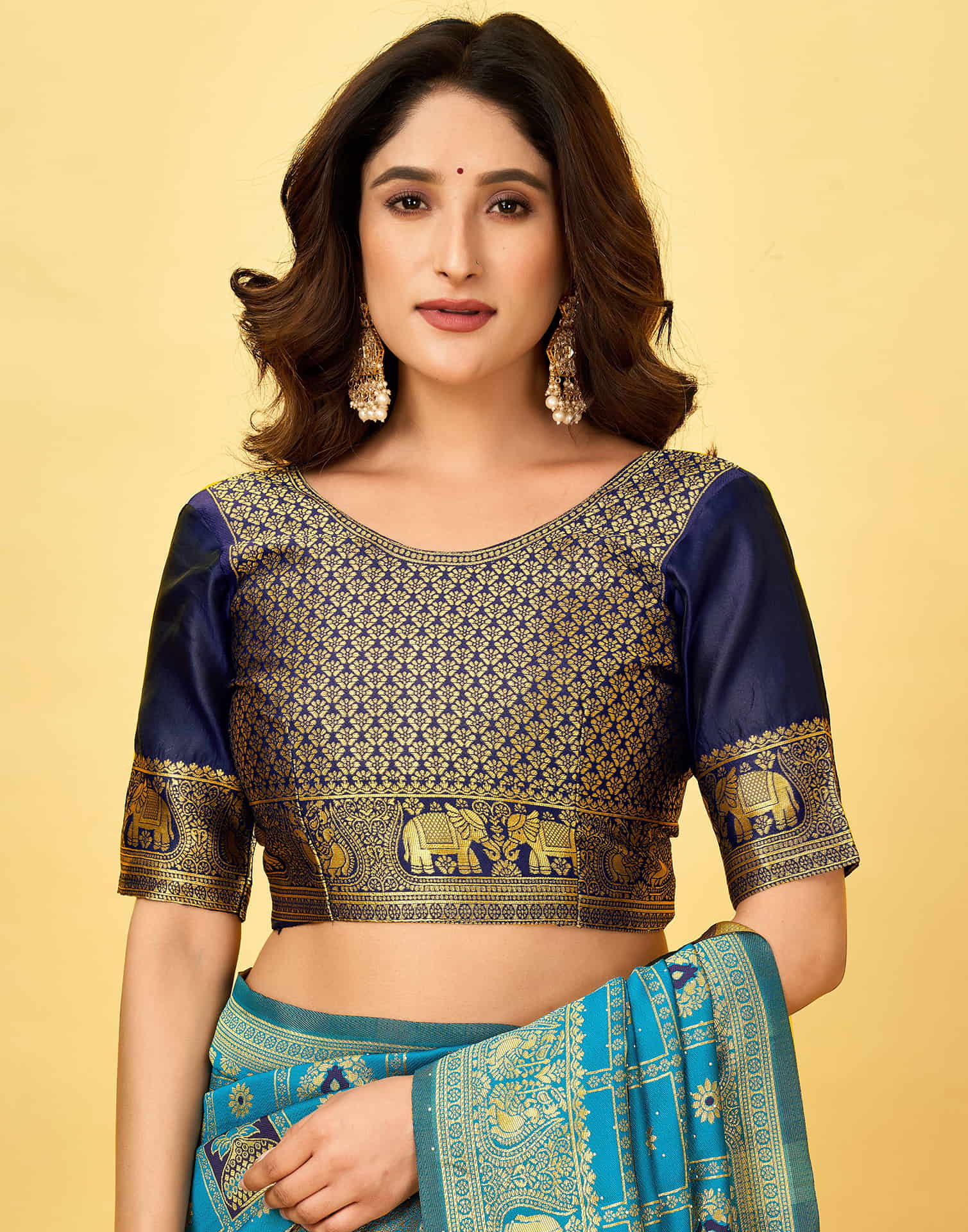 Teal Blue Silk Woven Patola Saree
