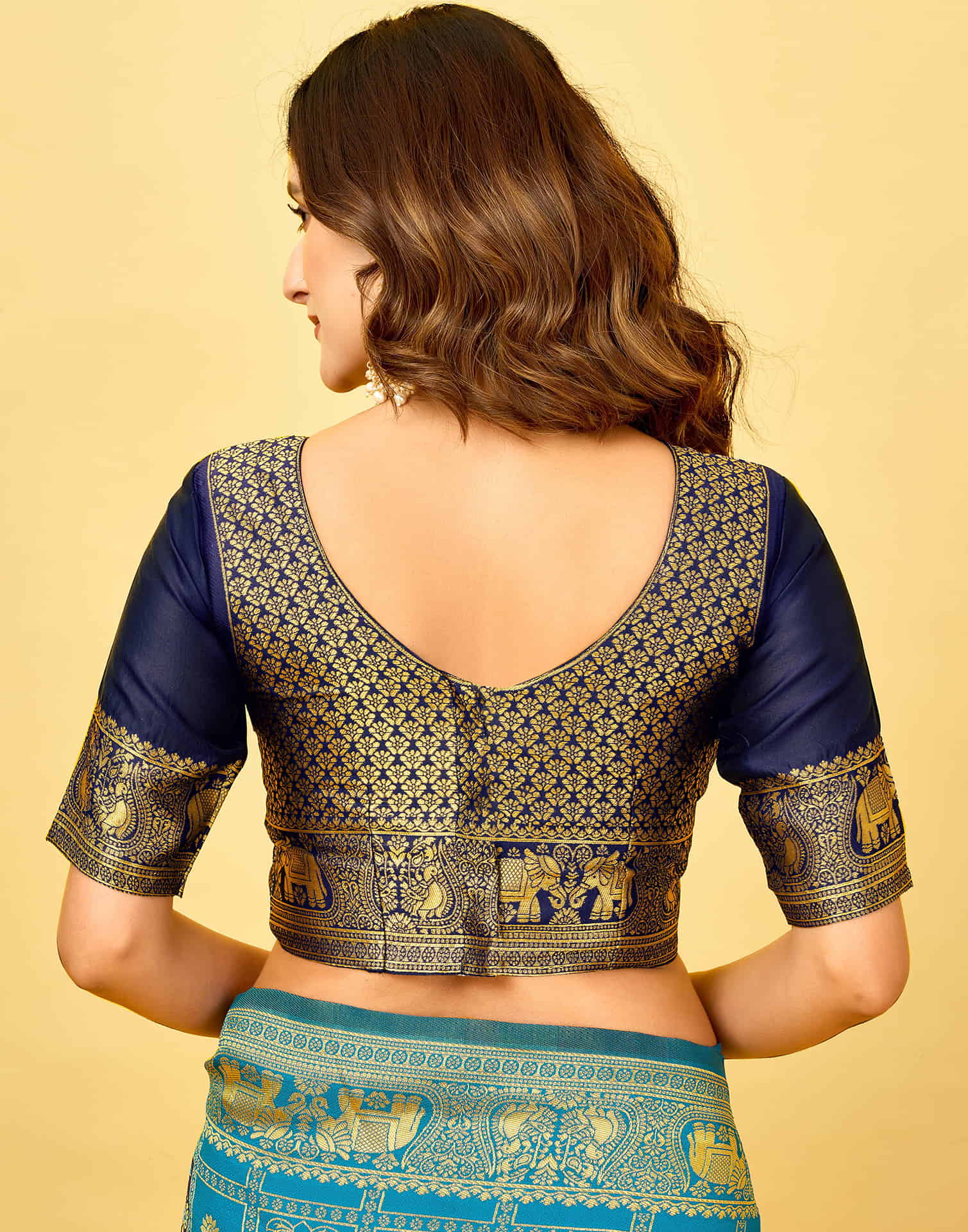 Teal Blue Silk Woven Patola Saree