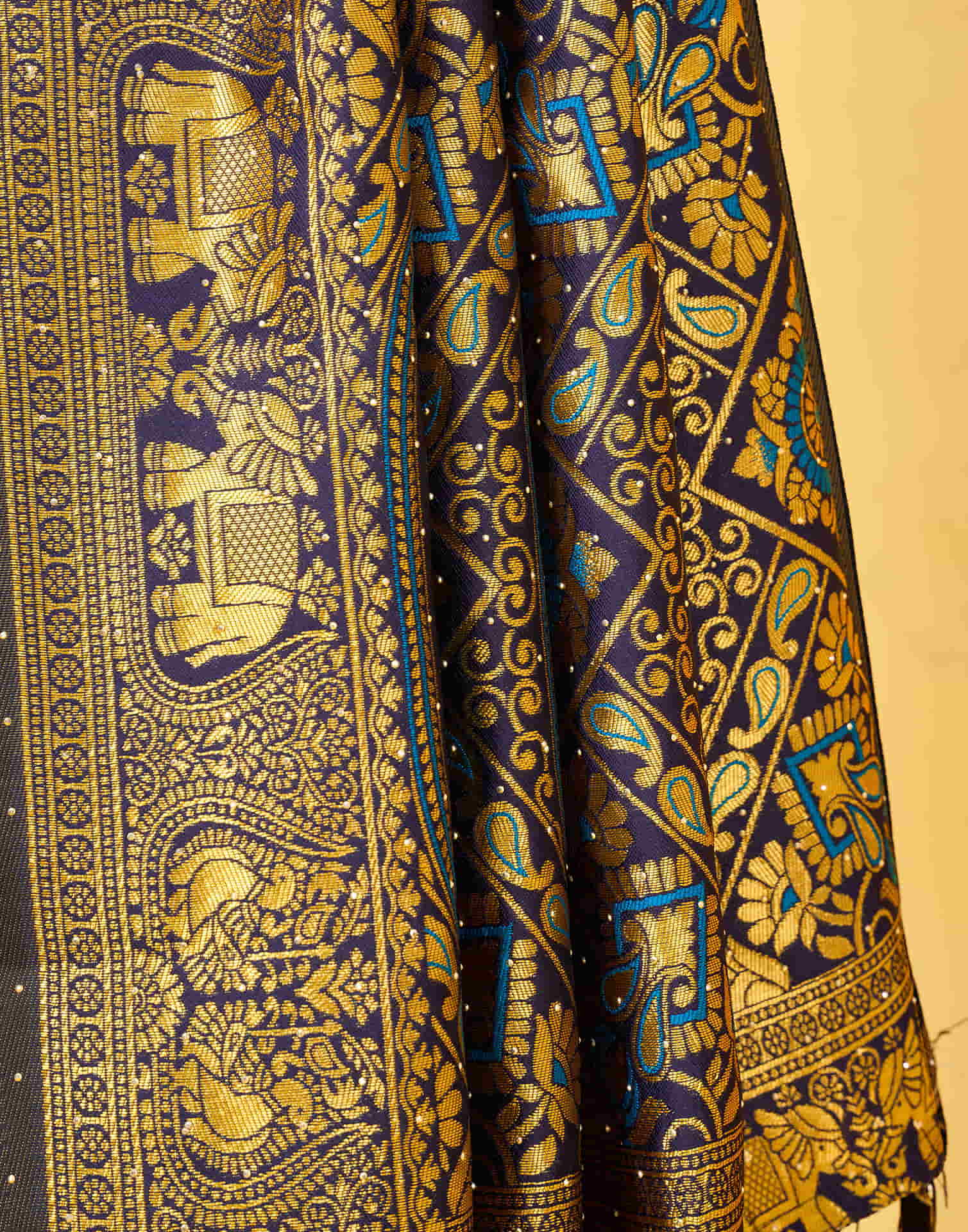 Teal Blue Silk Woven Patola Saree