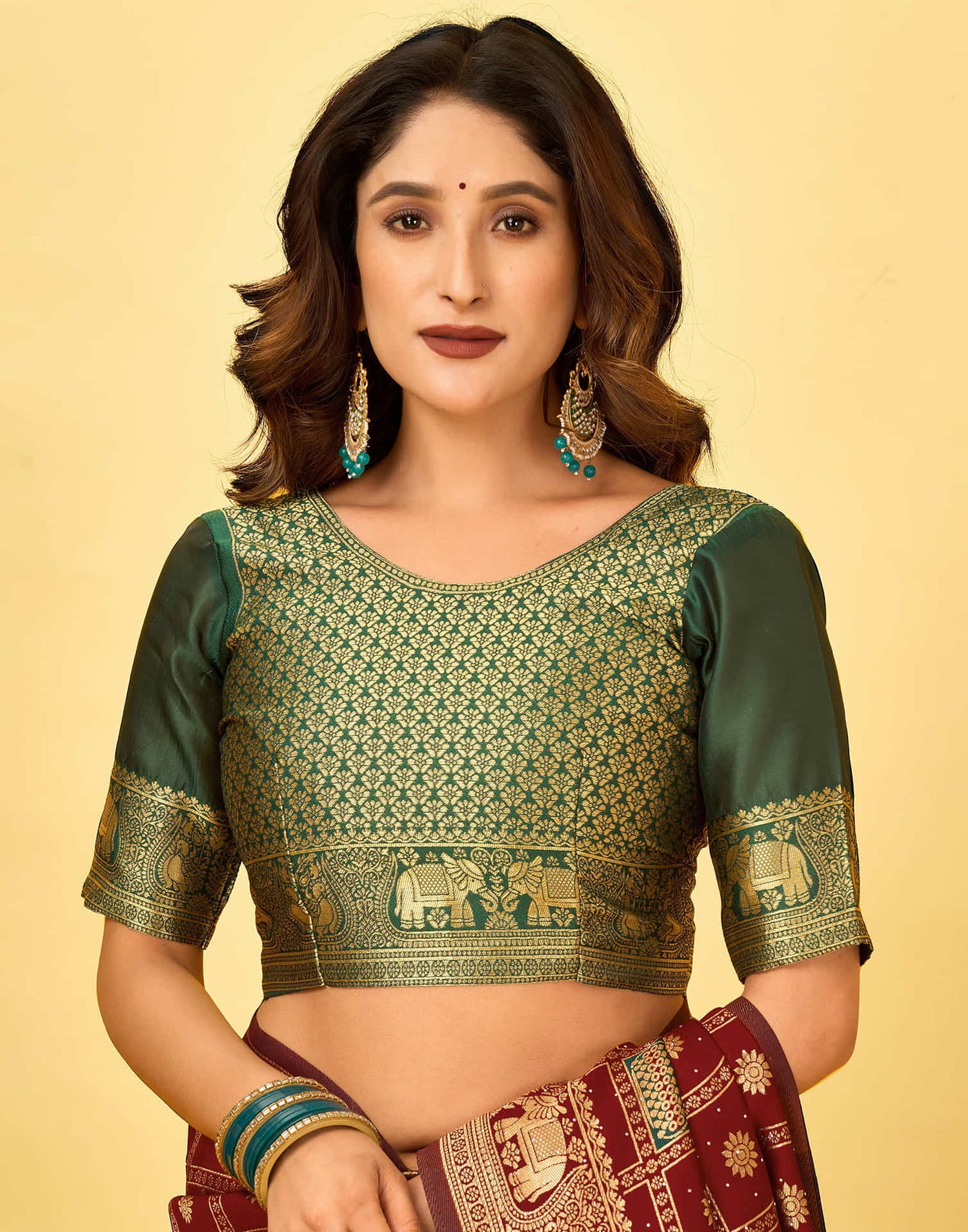 Maroon Silk Woven Patola Saree