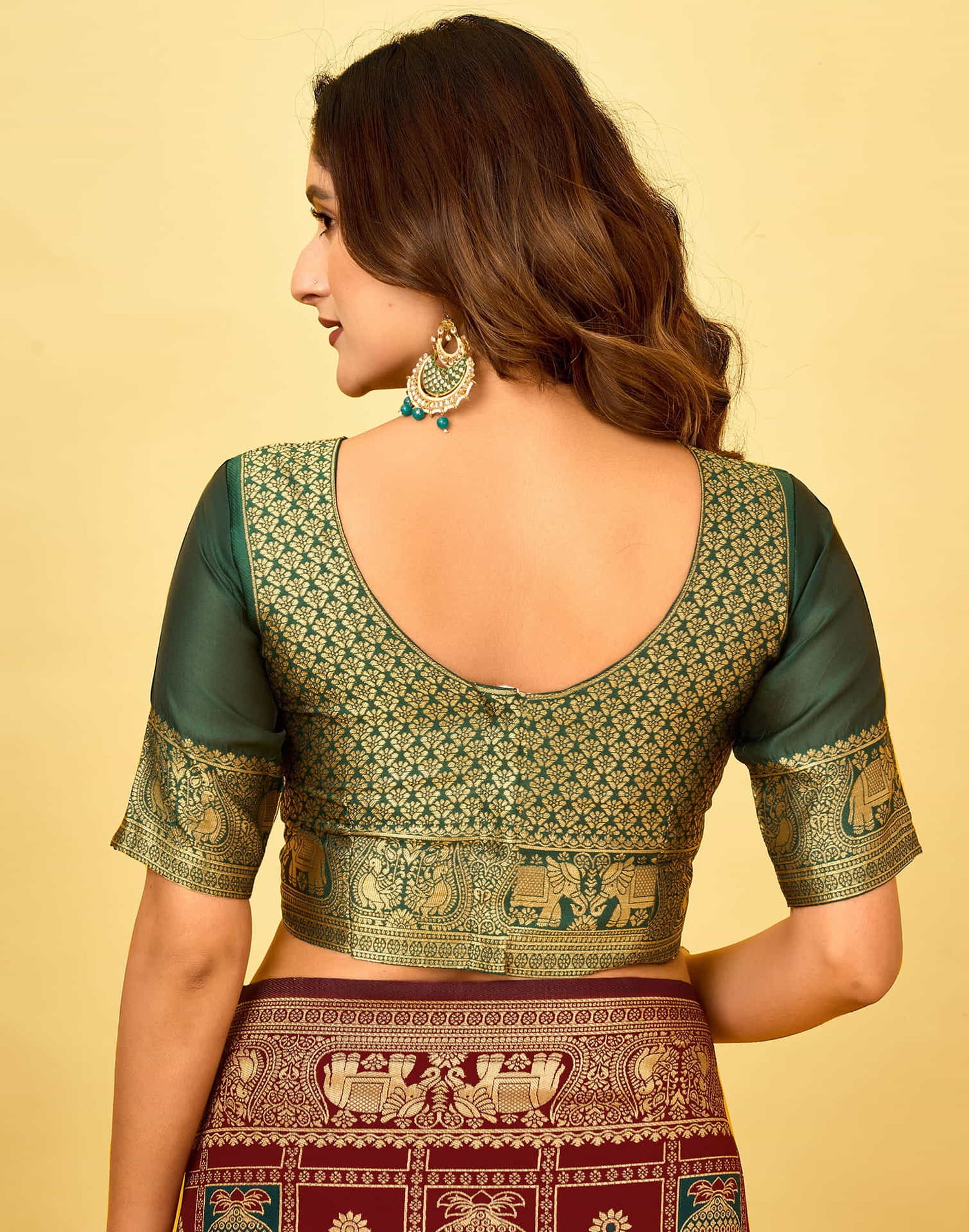 Maroon Silk Woven Patola Saree