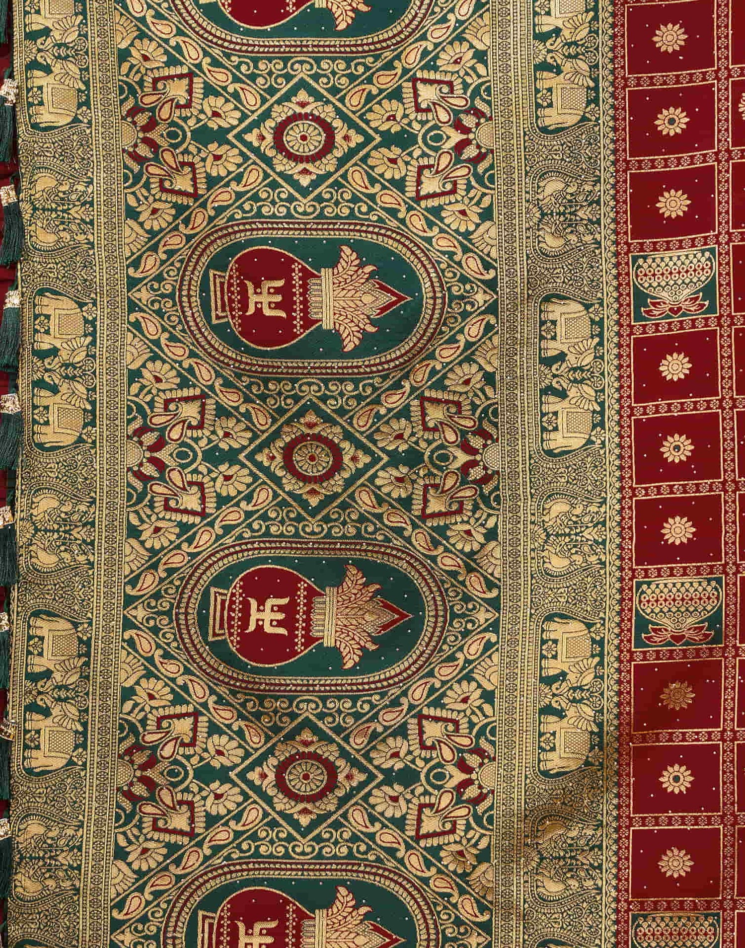 Maroon Silk Woven Patola Saree