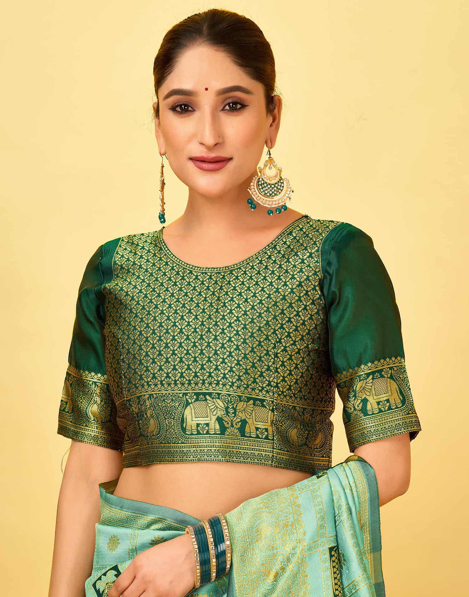 Light Mint Green Silk Woven Patola Saree