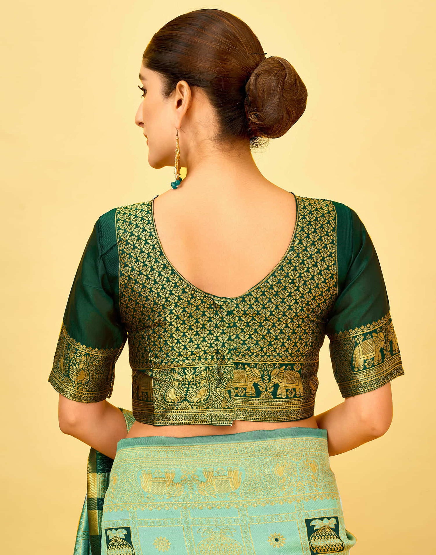 Light Mint Green Silk Woven Patola Saree