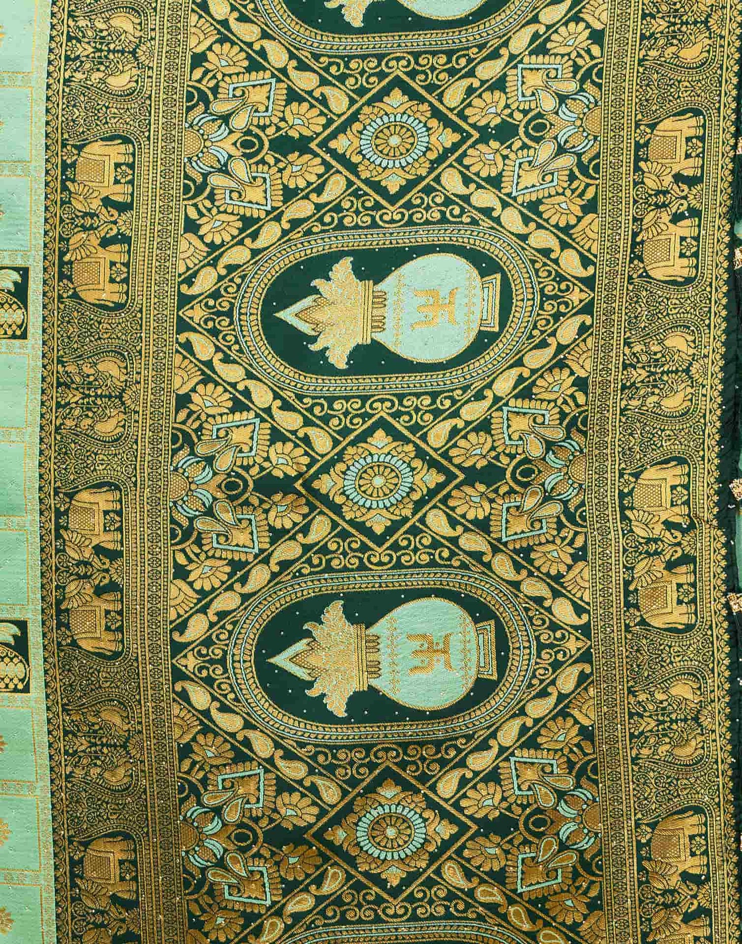 Light Mint Green Silk Woven Patola Saree