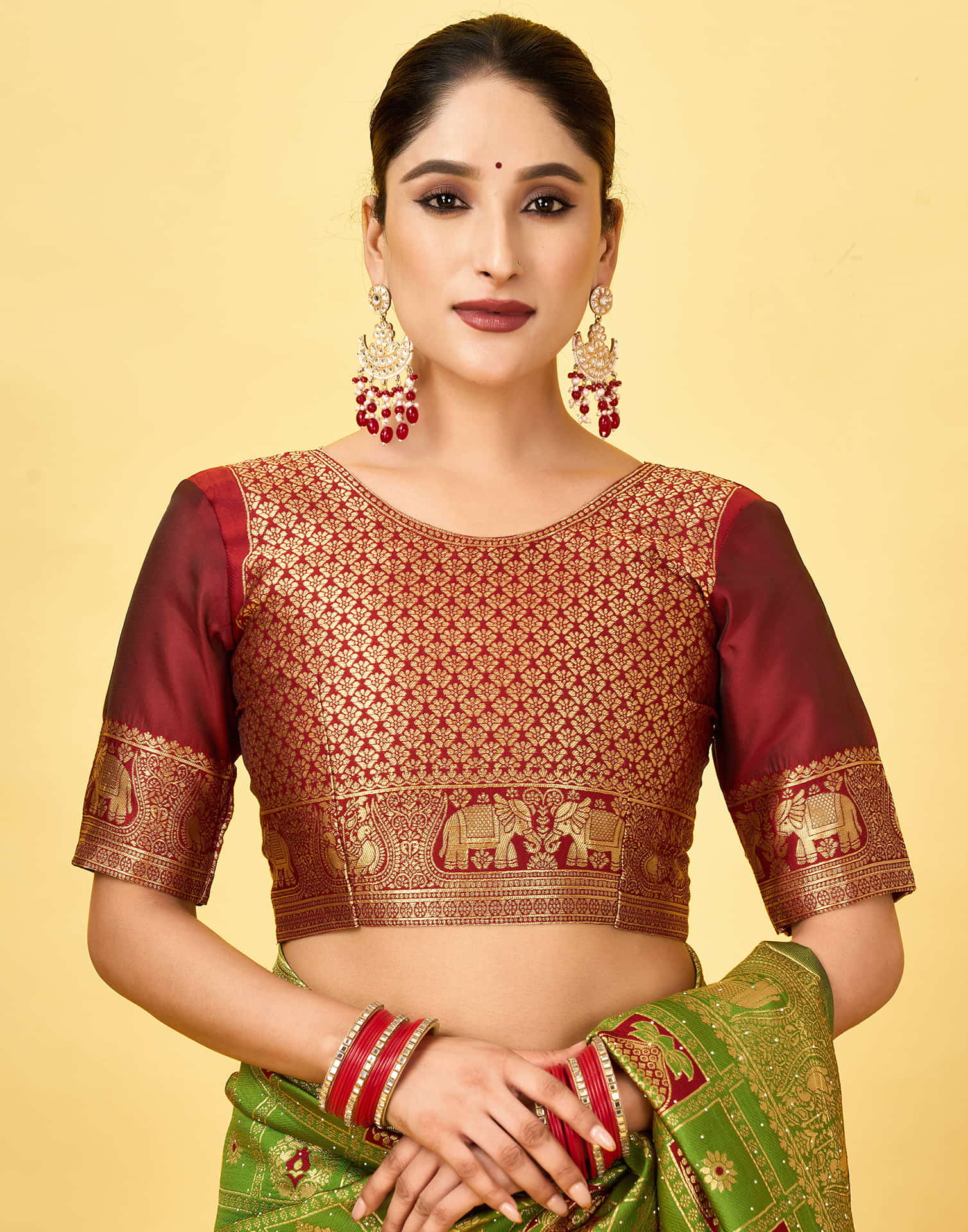 Green Silk Woven Patola Saree