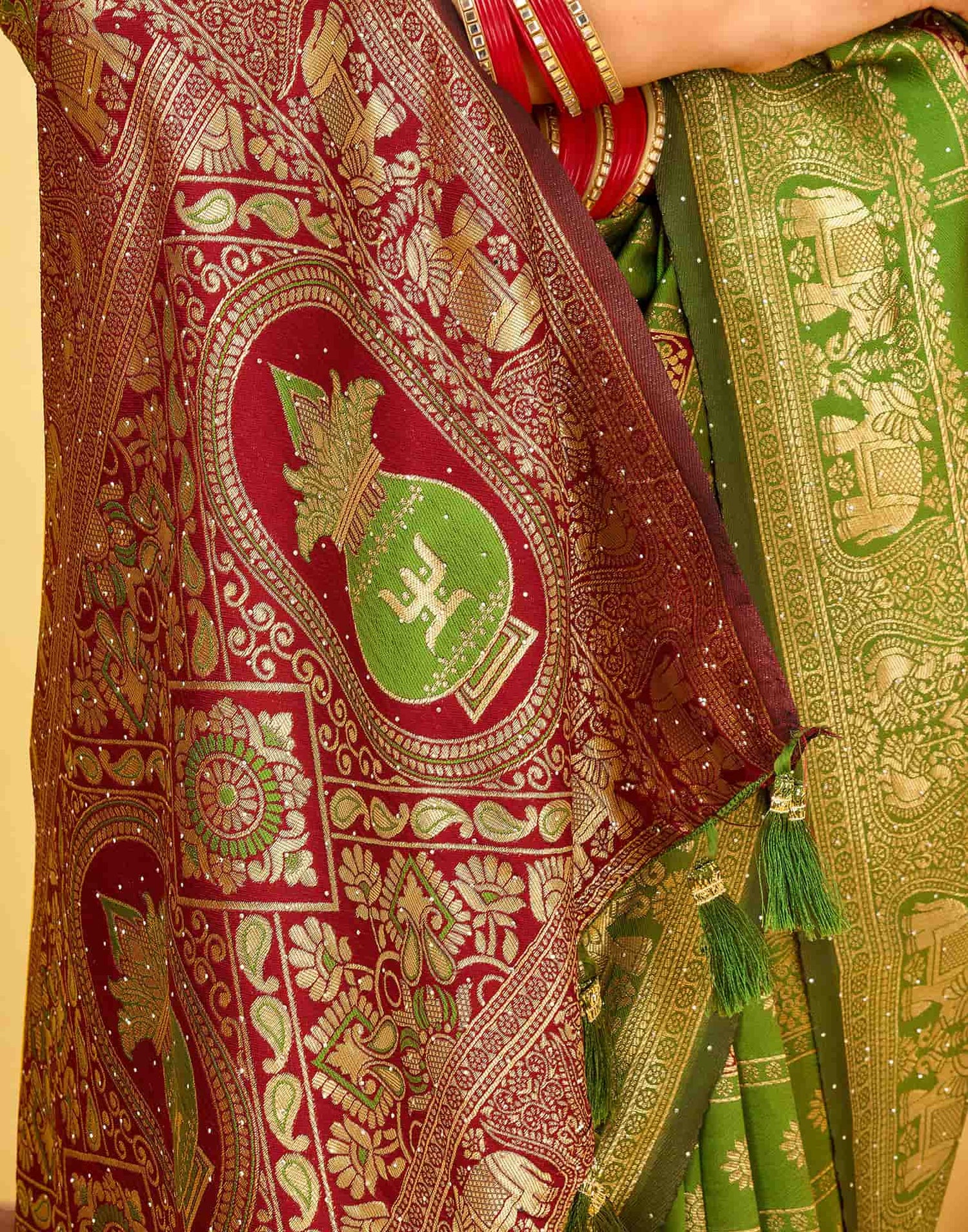 Green Silk Woven Patola Saree