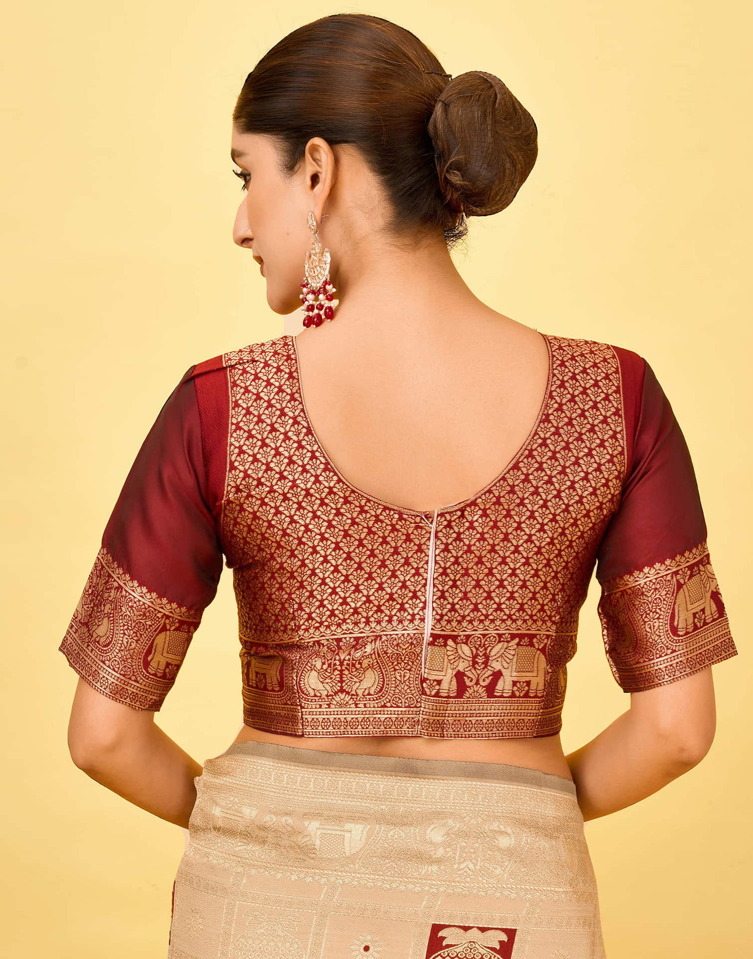 Beige Silk Woven Patola Saree