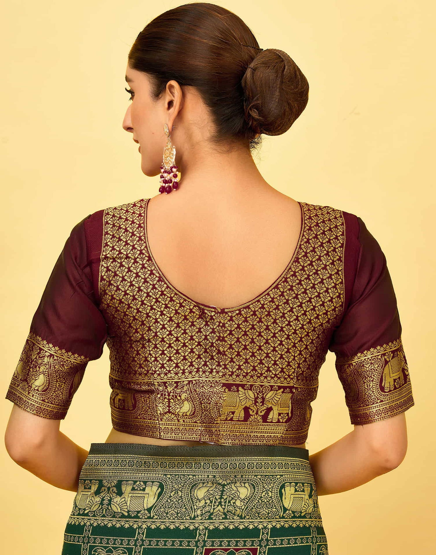 Dark Green Silk Woven Patola Saree