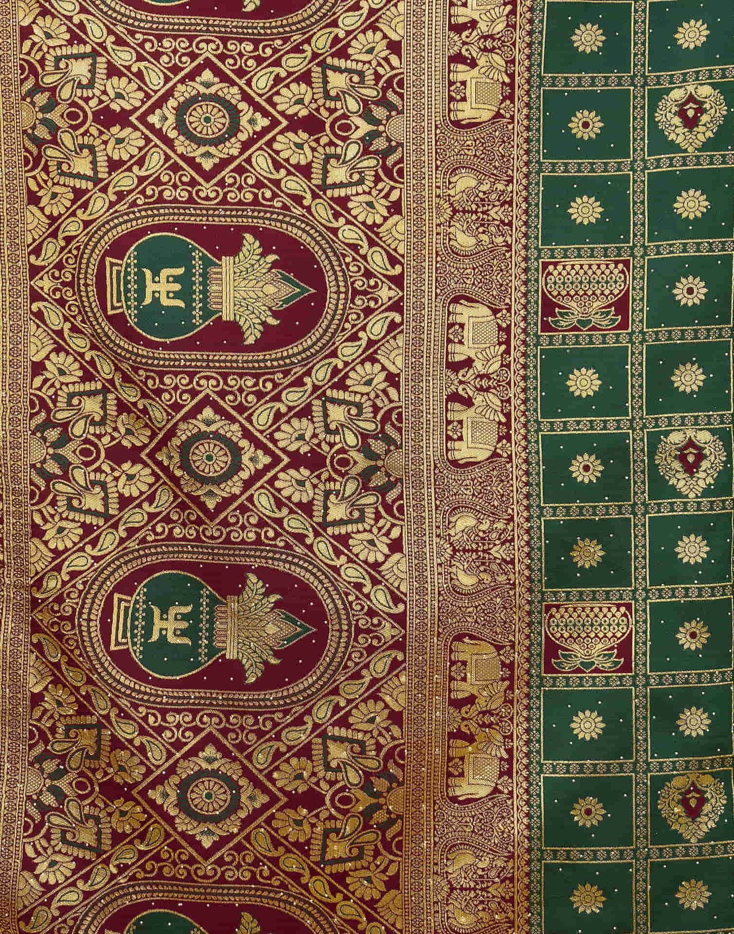 Dark Green Silk Woven Patola Saree