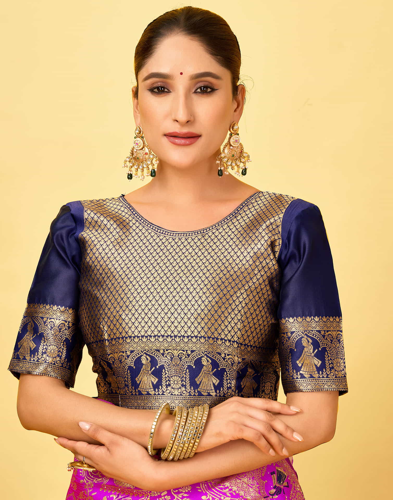 Magenta Silk Woven Baluchari Saree