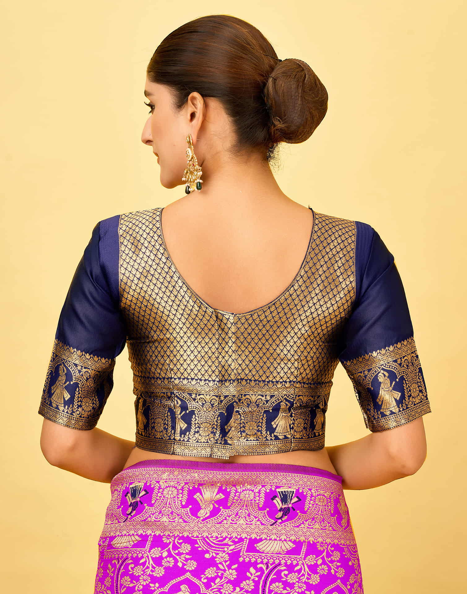 Magenta Silk Woven Baluchari Saree