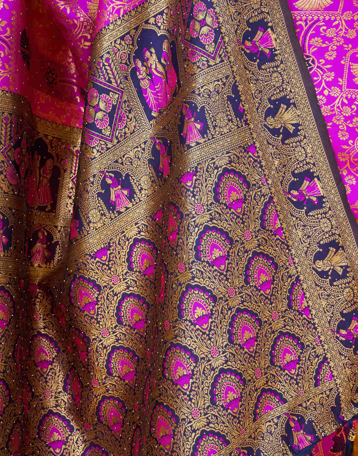 Magenta Silk Woven Baluchari Saree