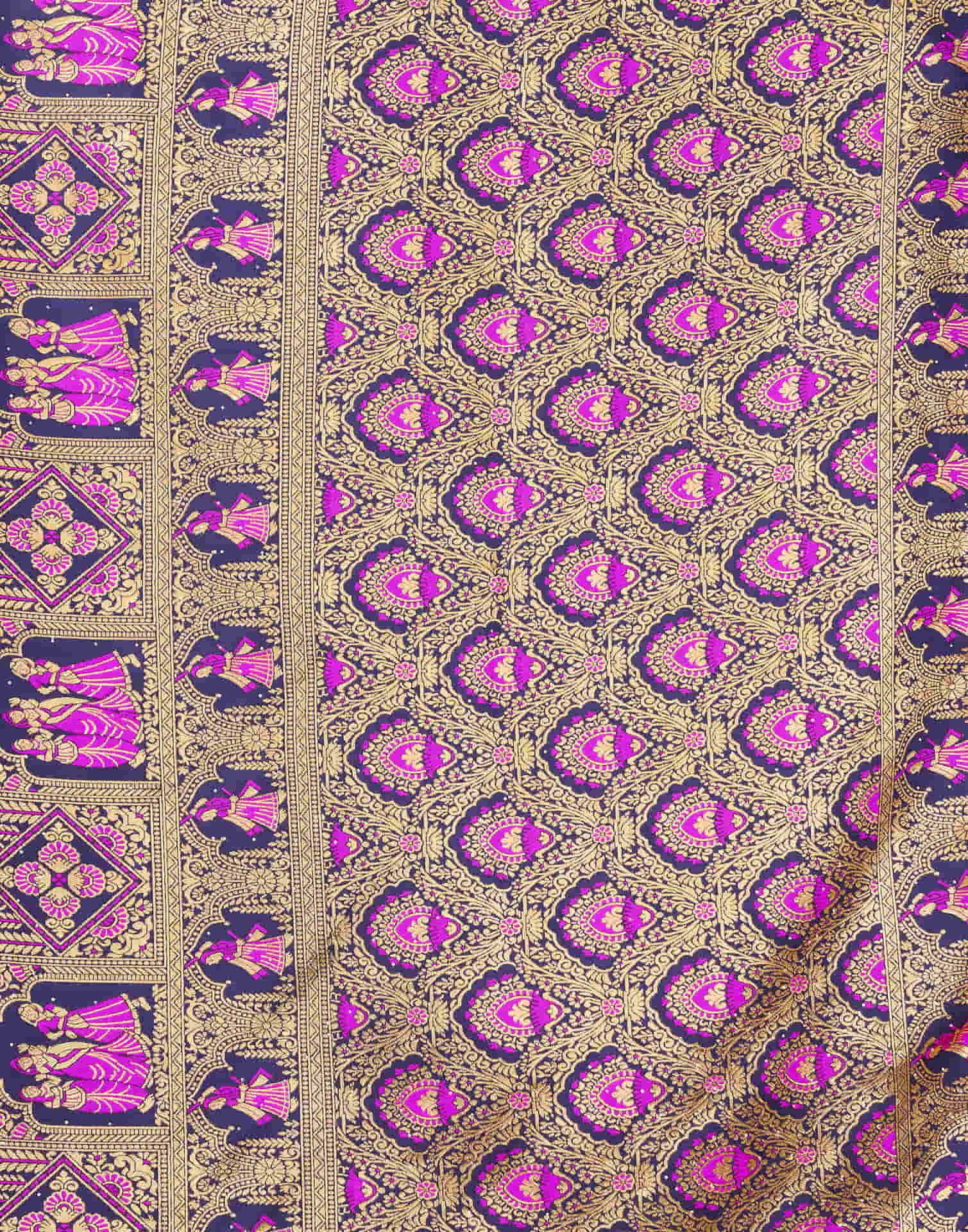 Magenta Silk Woven Baluchari Saree