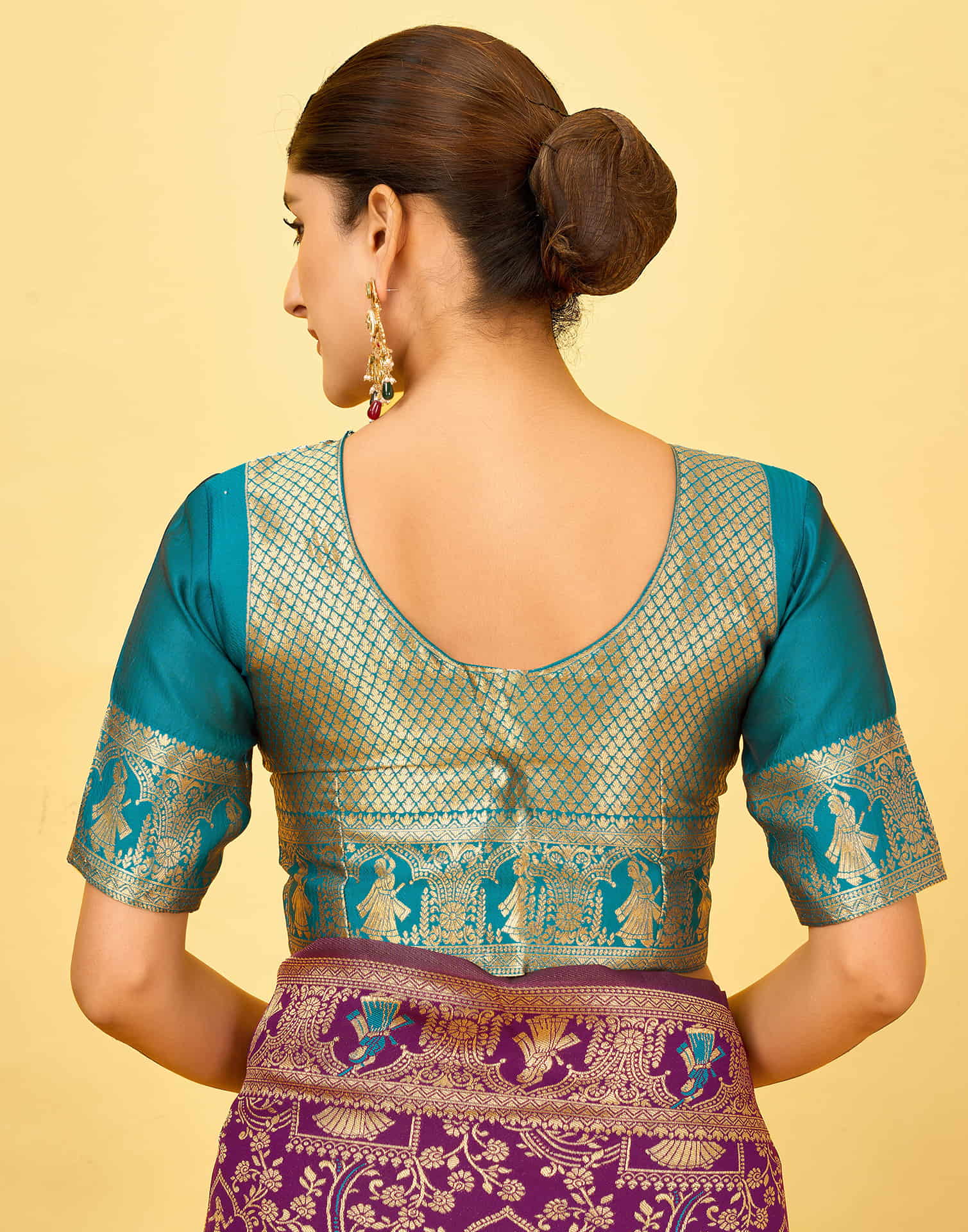 Dark Purple Silk Woven Baluchari Saree