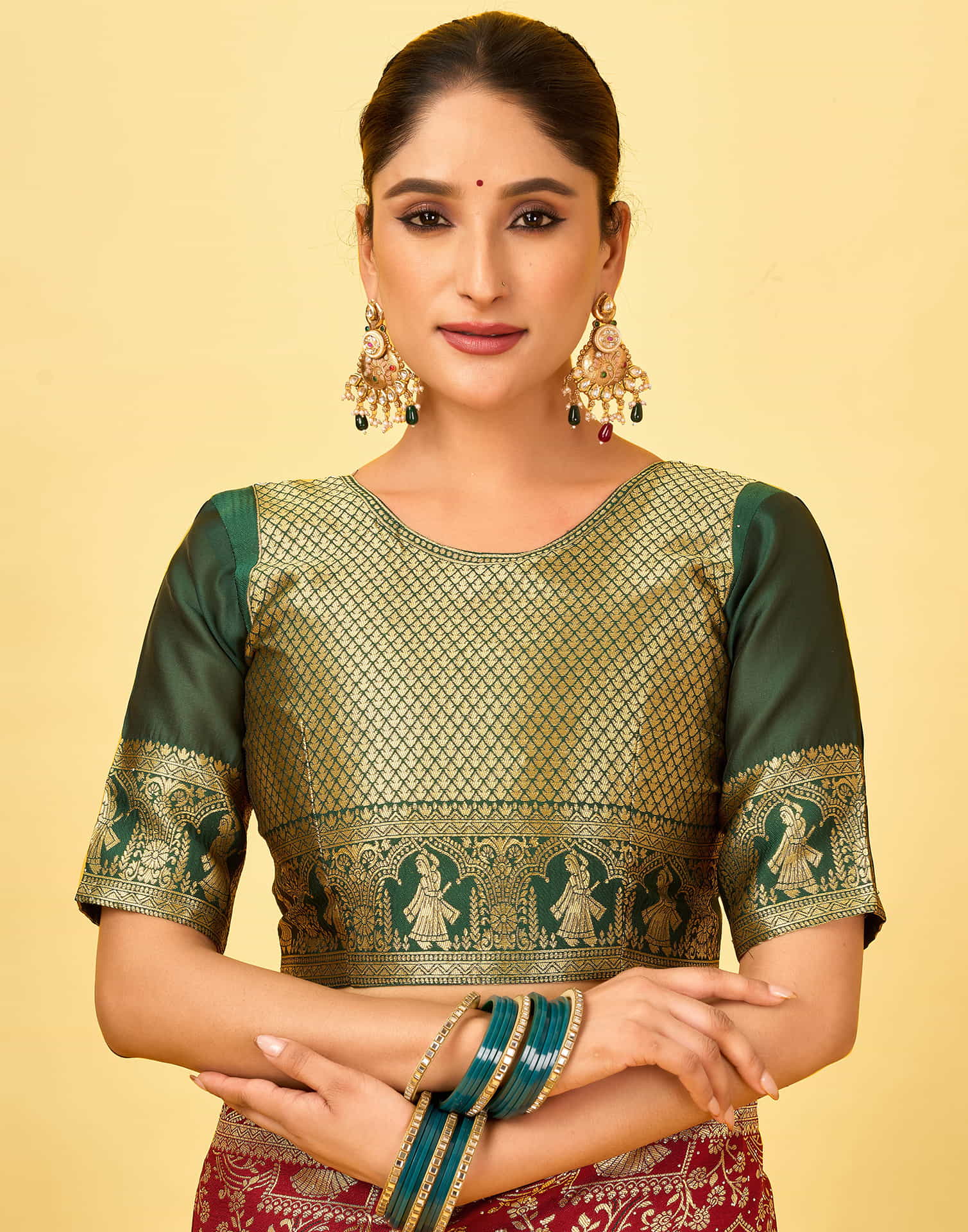 Maroon Silk Woven Baluchari Saree