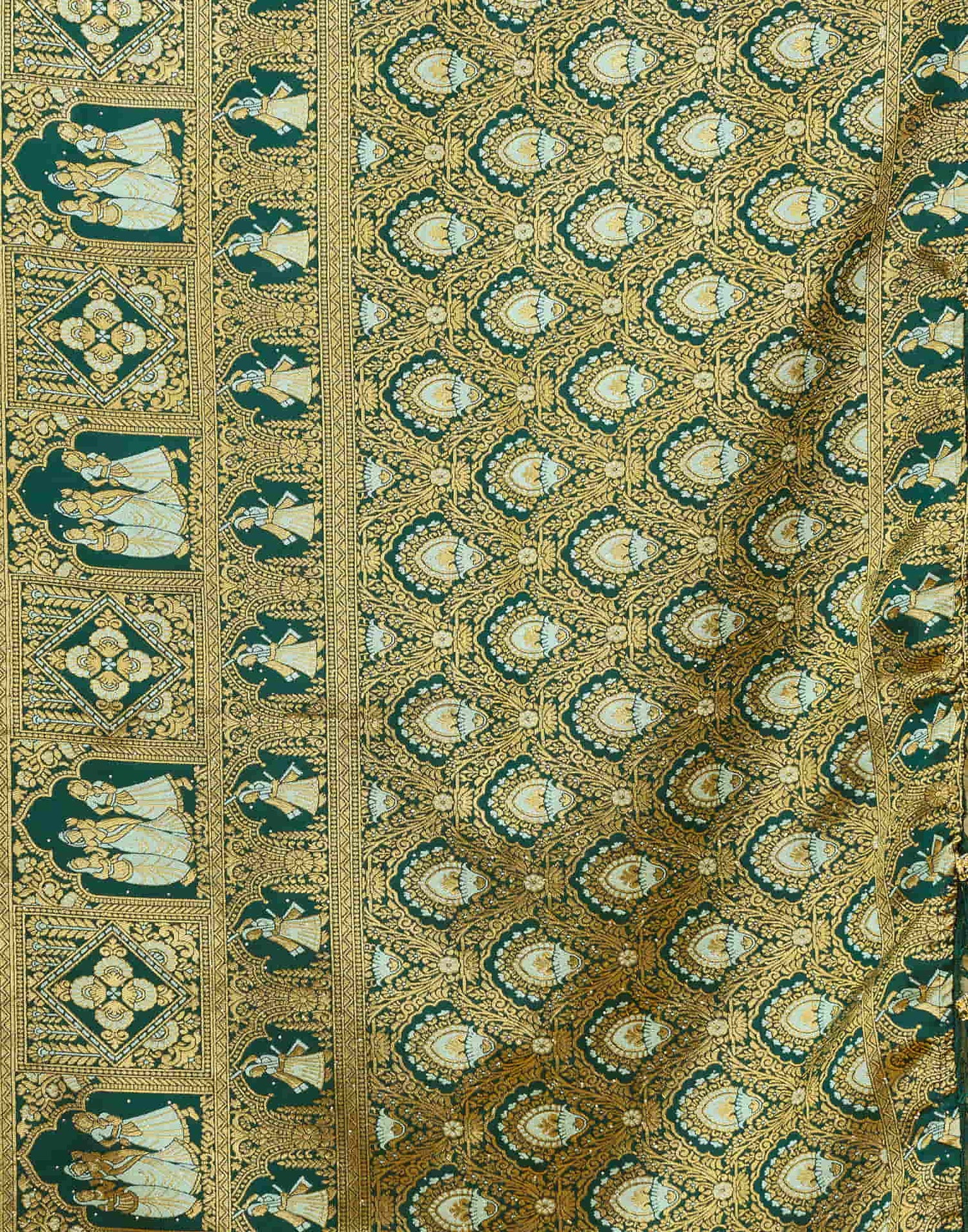 Light Mint Green Silk Woven Baluchari Saree