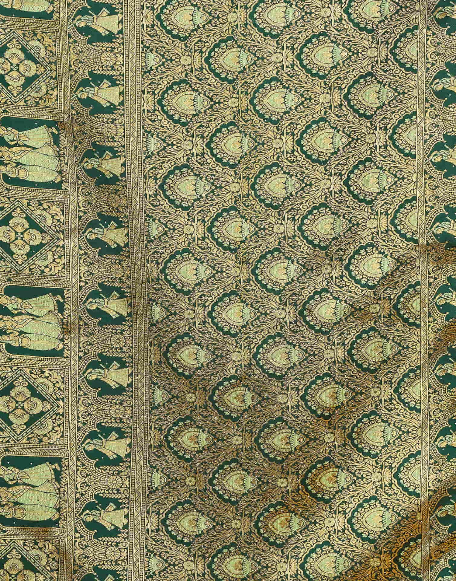 Pista Green Silk Woven Baluchari Saree