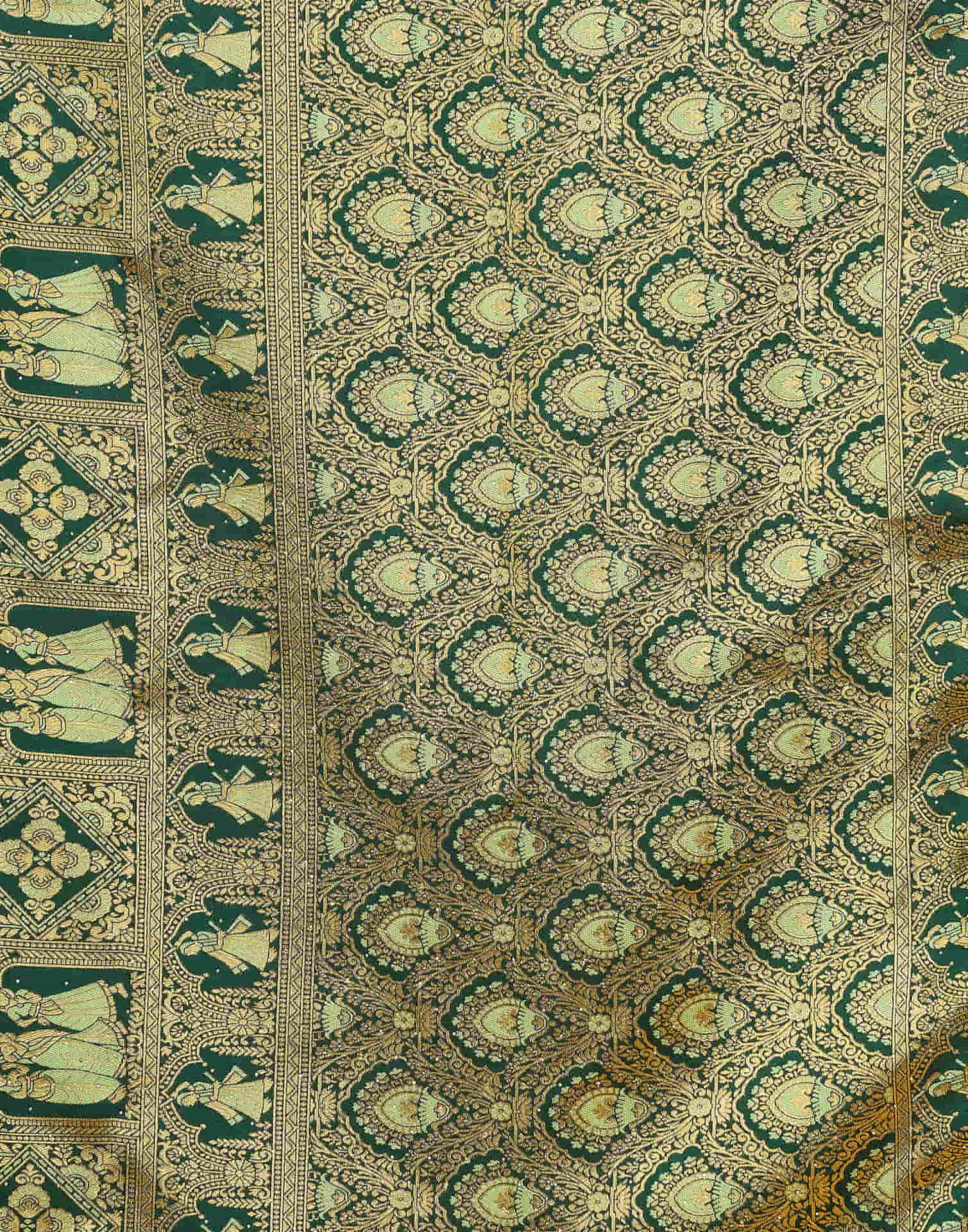Pista Green Silk Woven Baluchari Saree