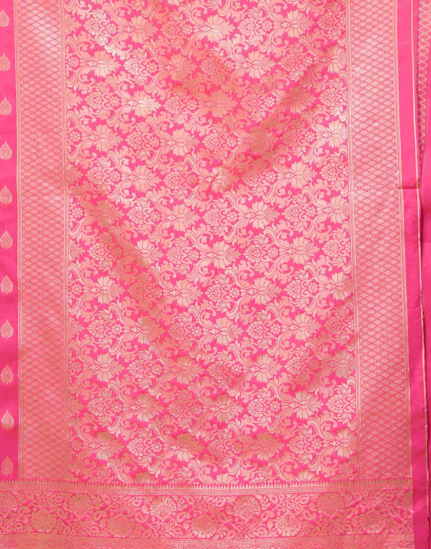 Pink Silk Woven Banarasi Saree