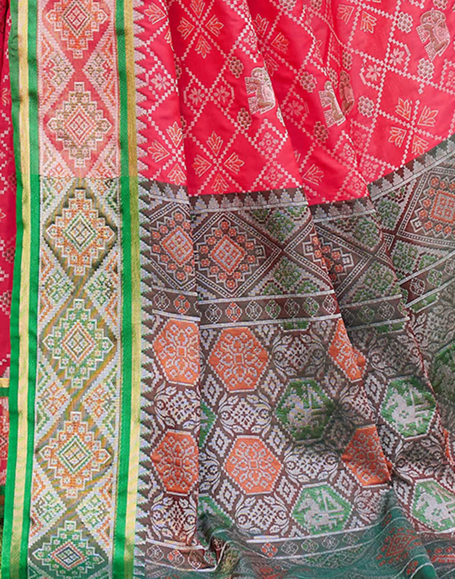 Pink Silk Woven Patola Saree