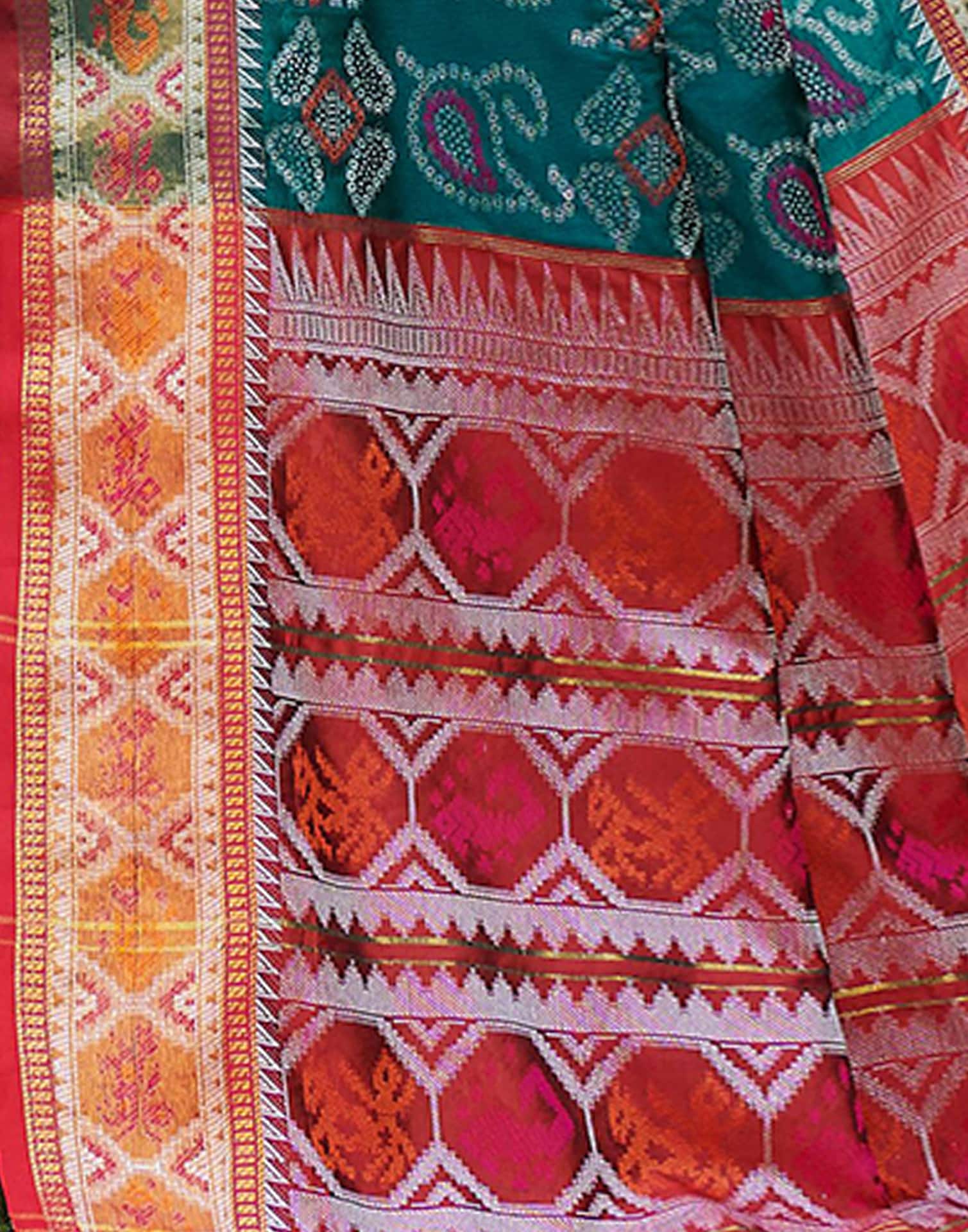 Rama Blue Silk Woven Patola Saree