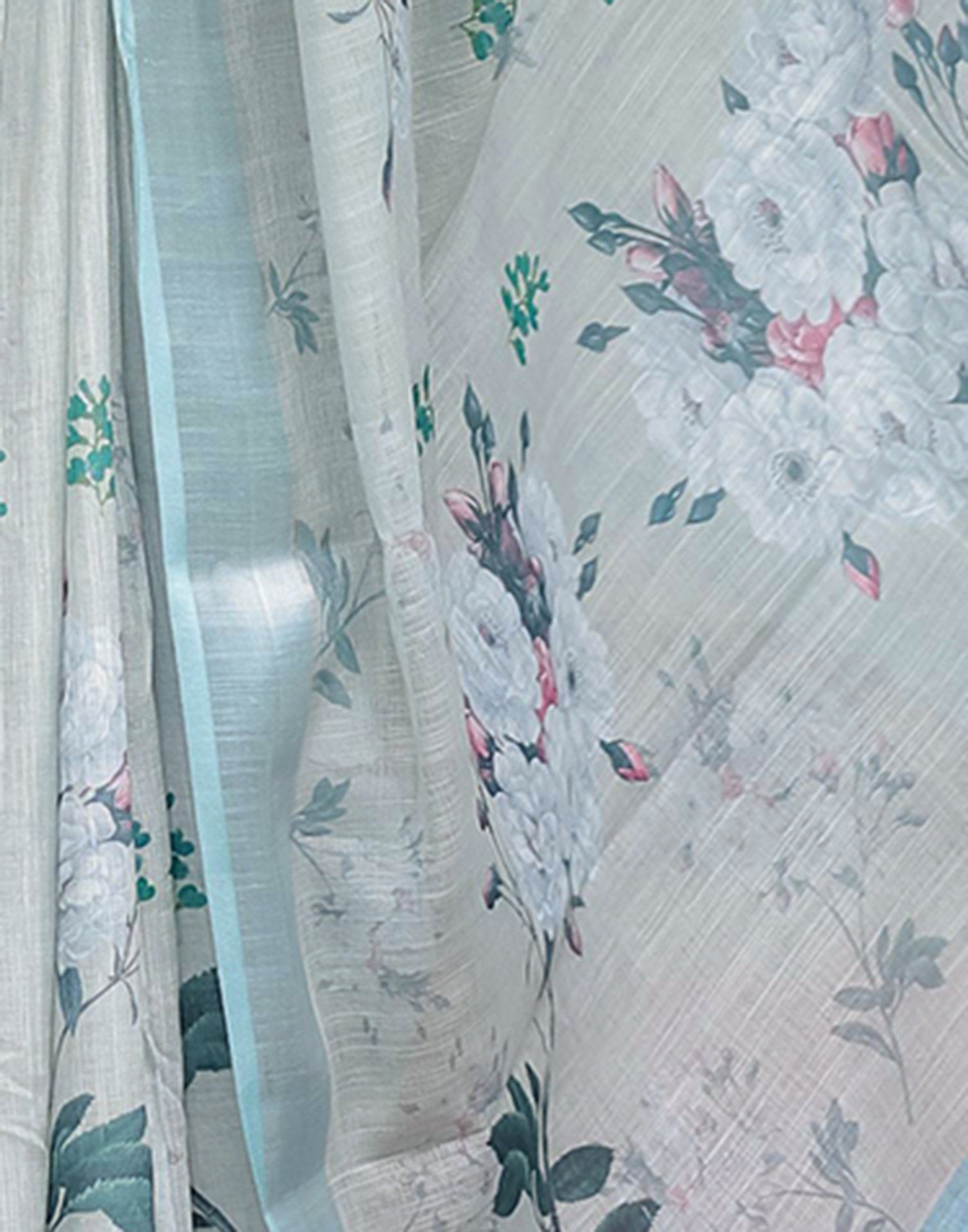 Grey Linen Printed Saree
