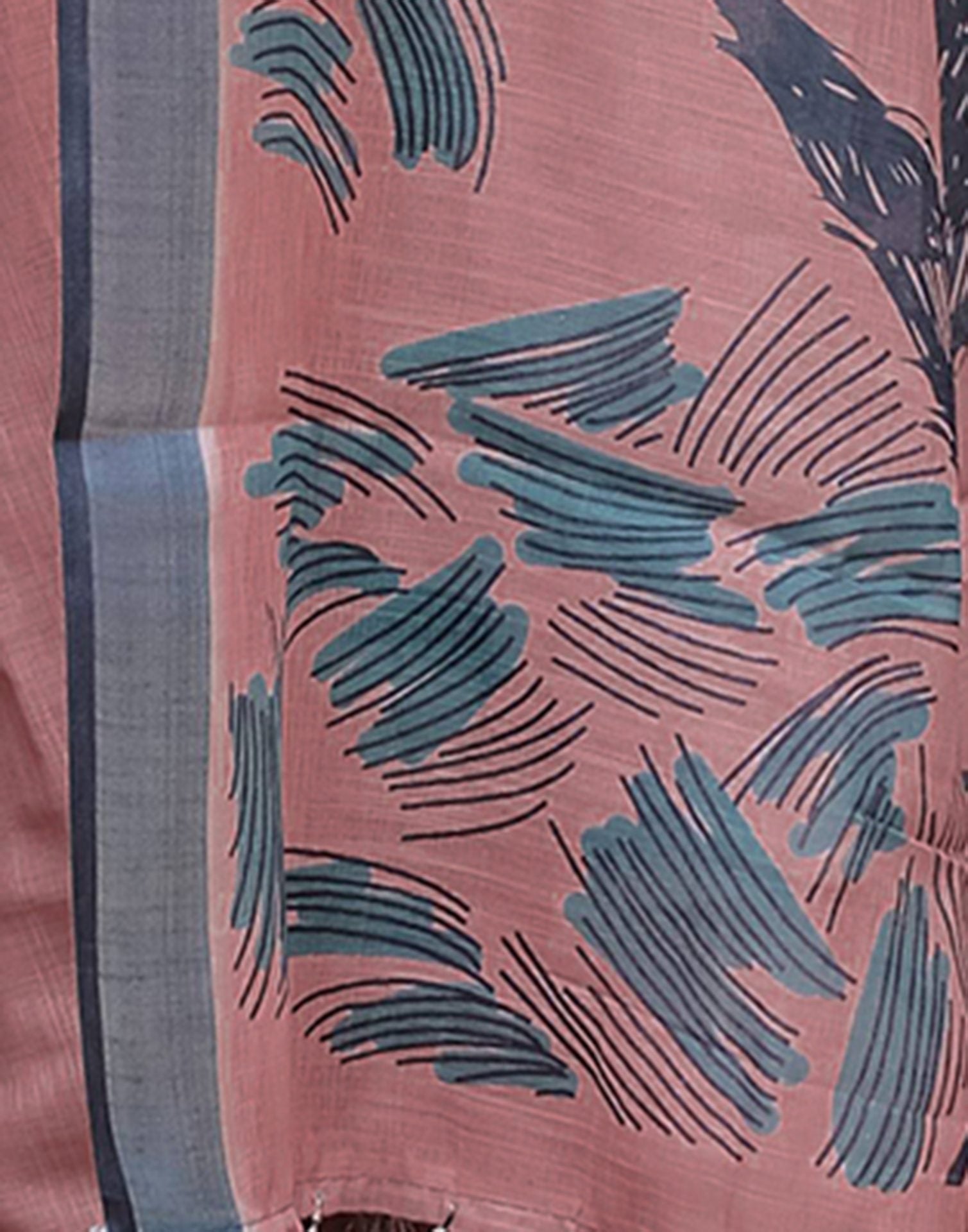 Chestnut Brown Linen Printed Saree