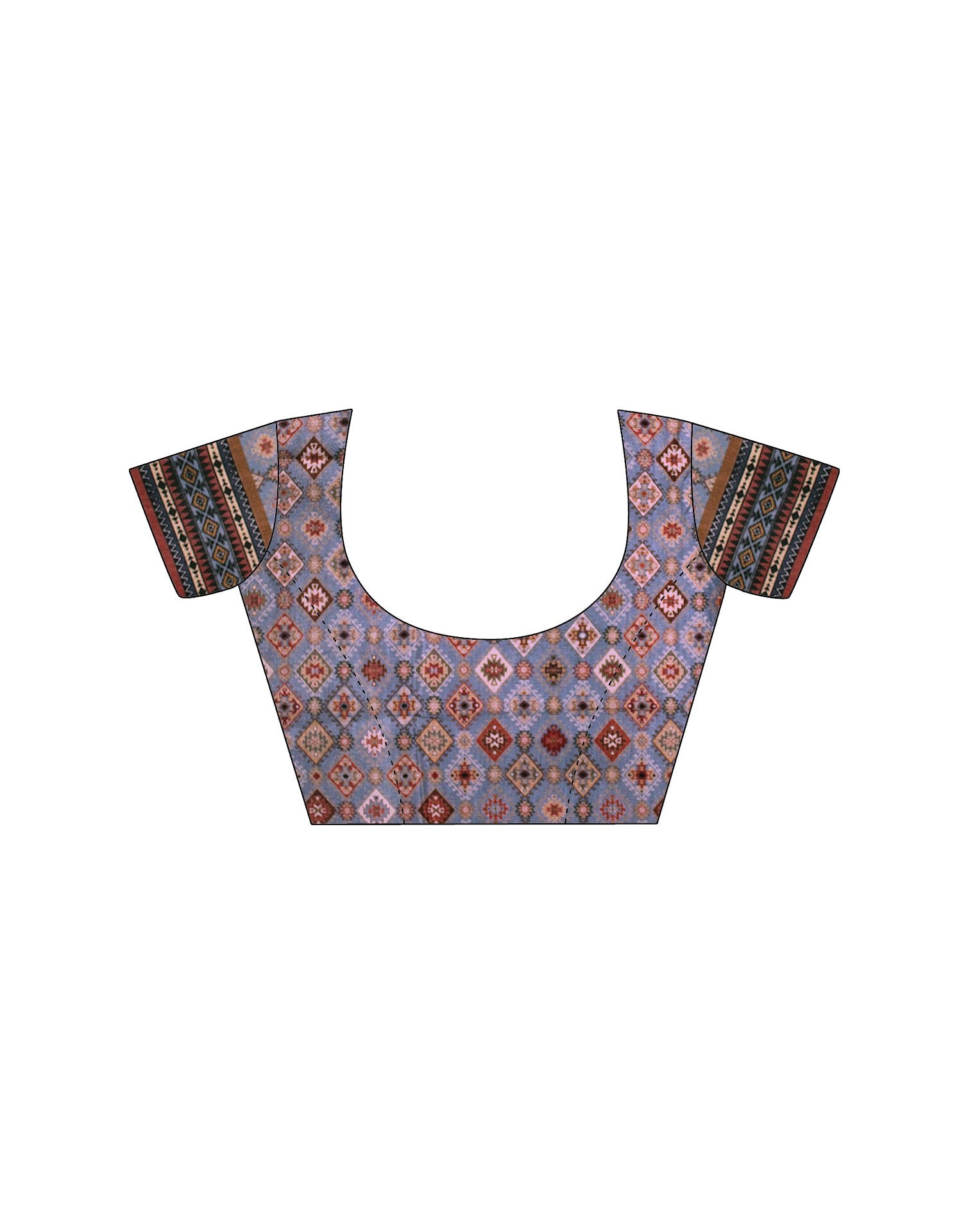 Dusty Blue Chiffon Woven Solid Saree