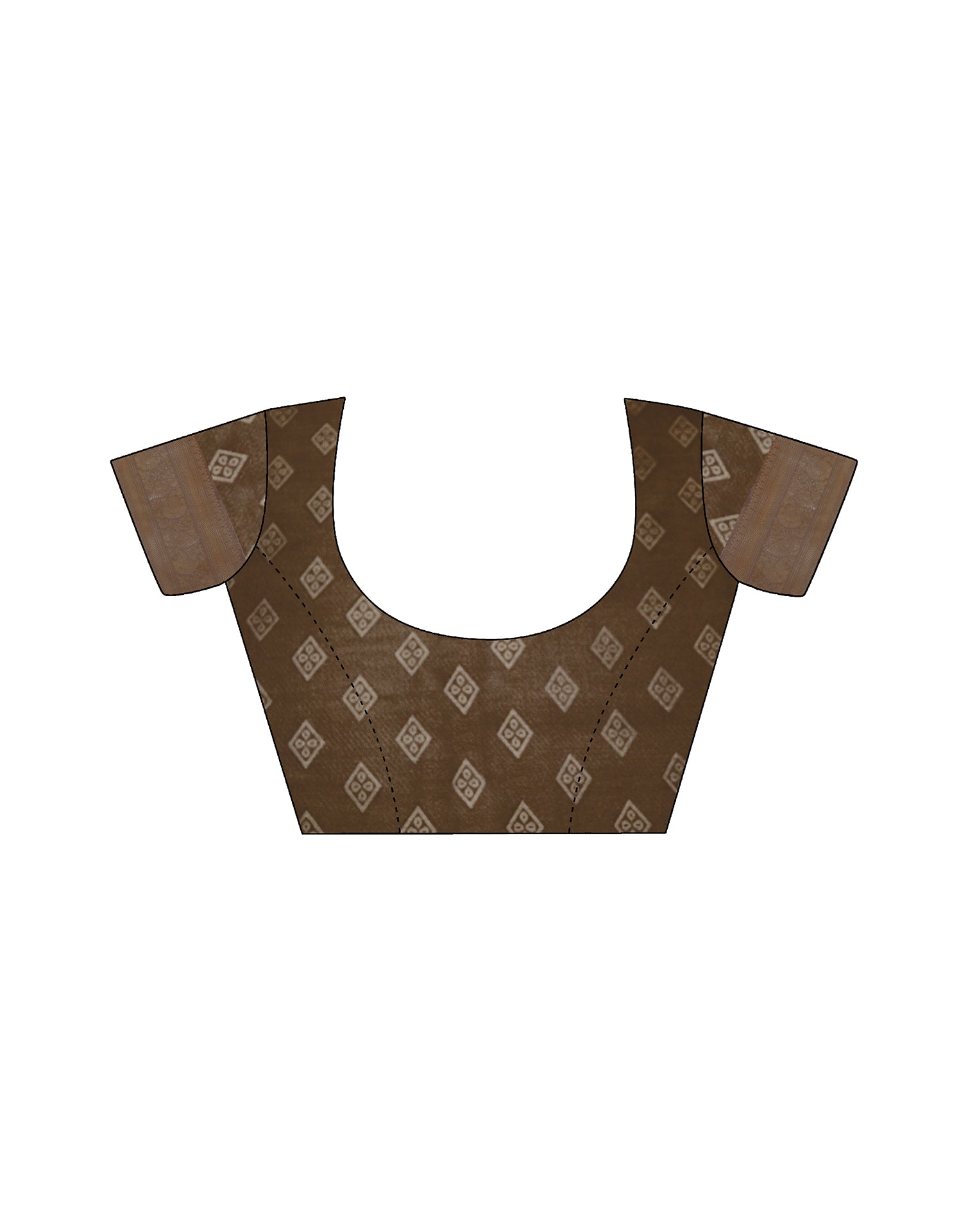 Coffee Brown Silk Printed Saree