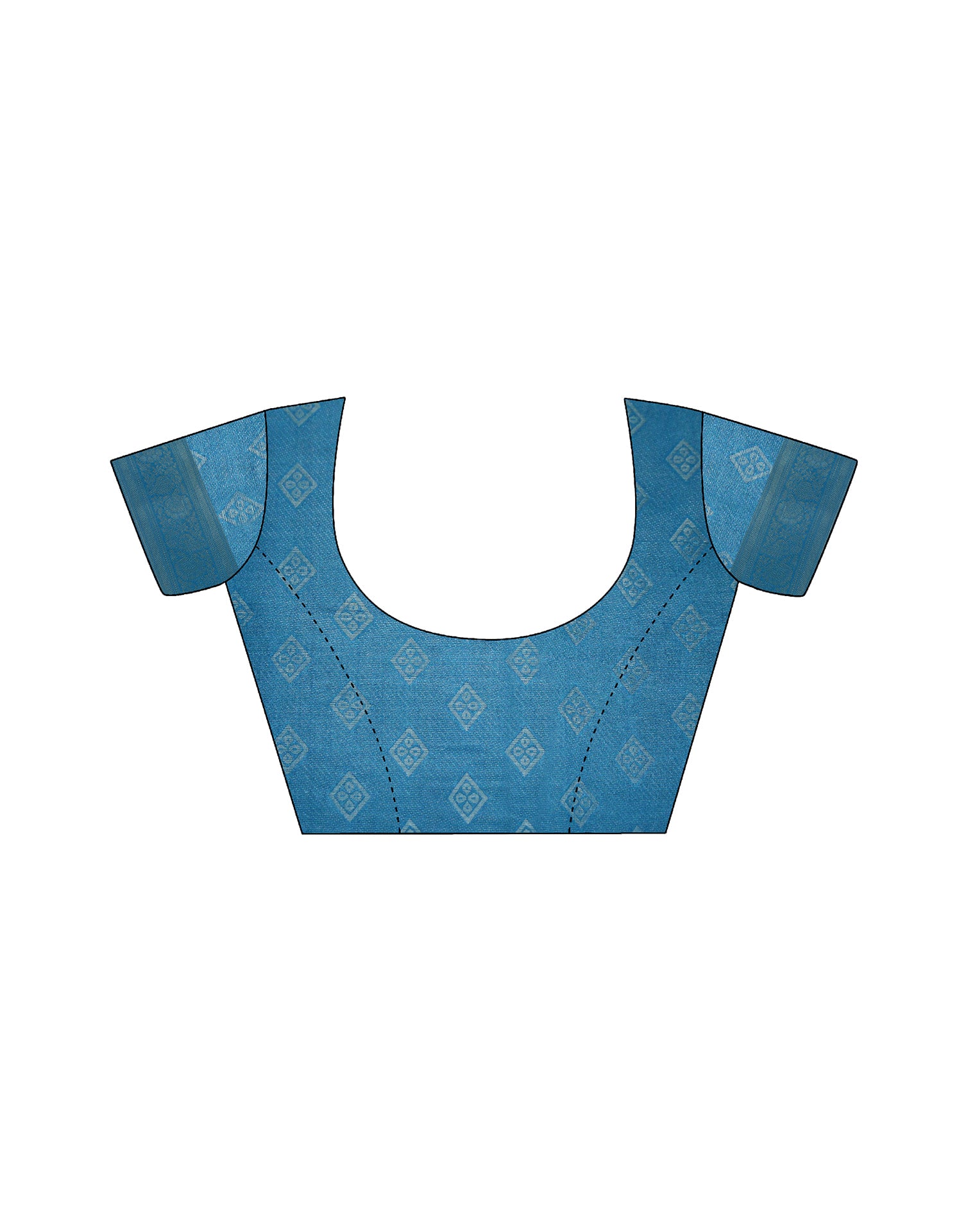 Teal Blue Silk Printed Saree