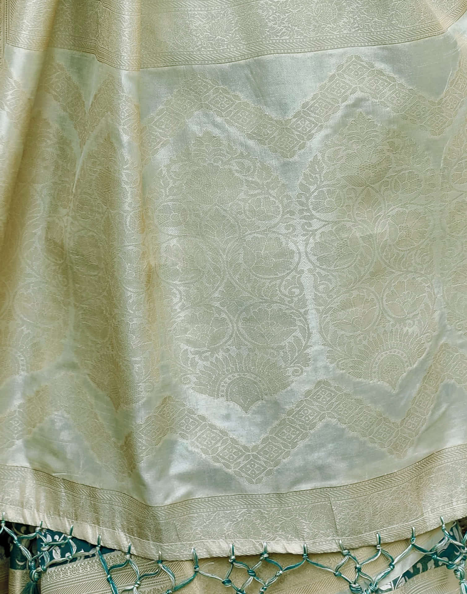 Beige Silk Printed Saree