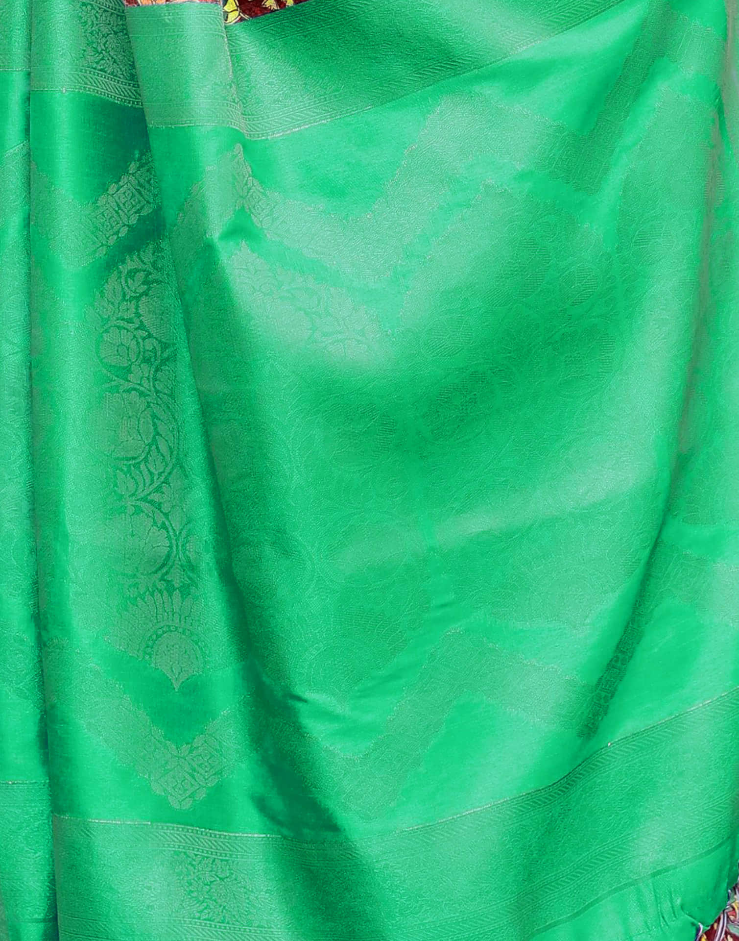 Green Silk Printed Saree